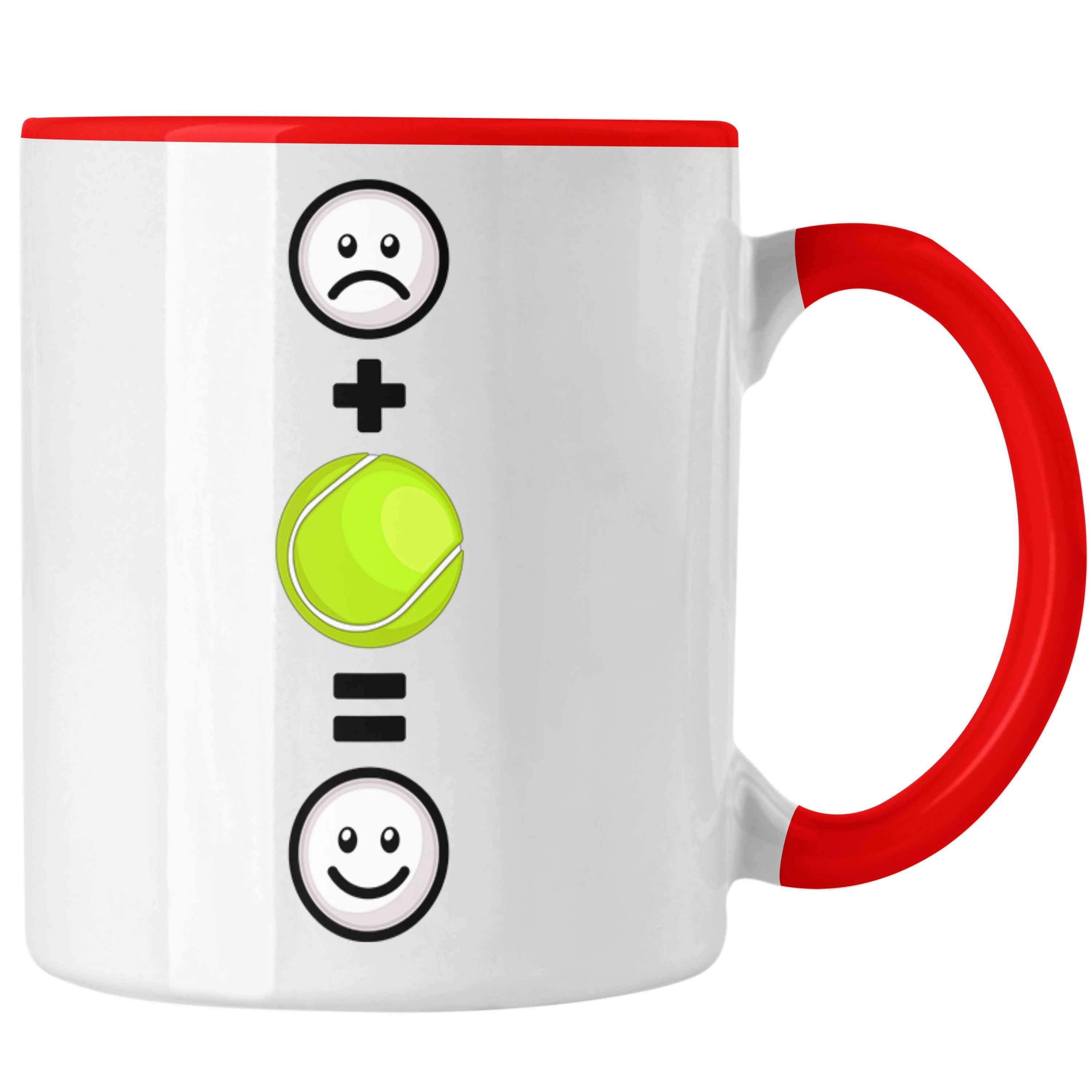 Trendation Tasse Tennis Tasse Geschenk für Tennisspieler Männer Frauen Lustige Geschenk Rot