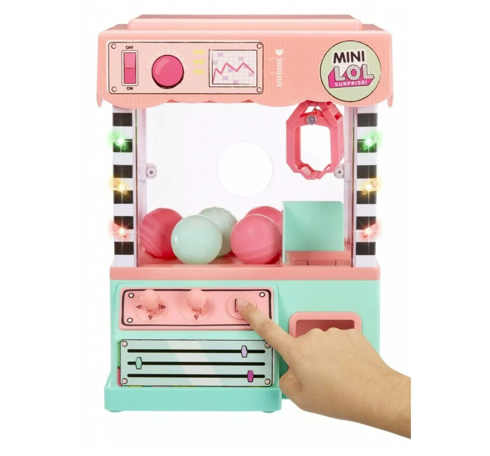 L.O.L. SURPRISE! Puppen Accessoires-Set L.O.L. Surprise O.M.G. Minis Claw Machine, (5-tlg., 583974EUC), Licht- und Soundeffekte., 5 Bälle im Inneren