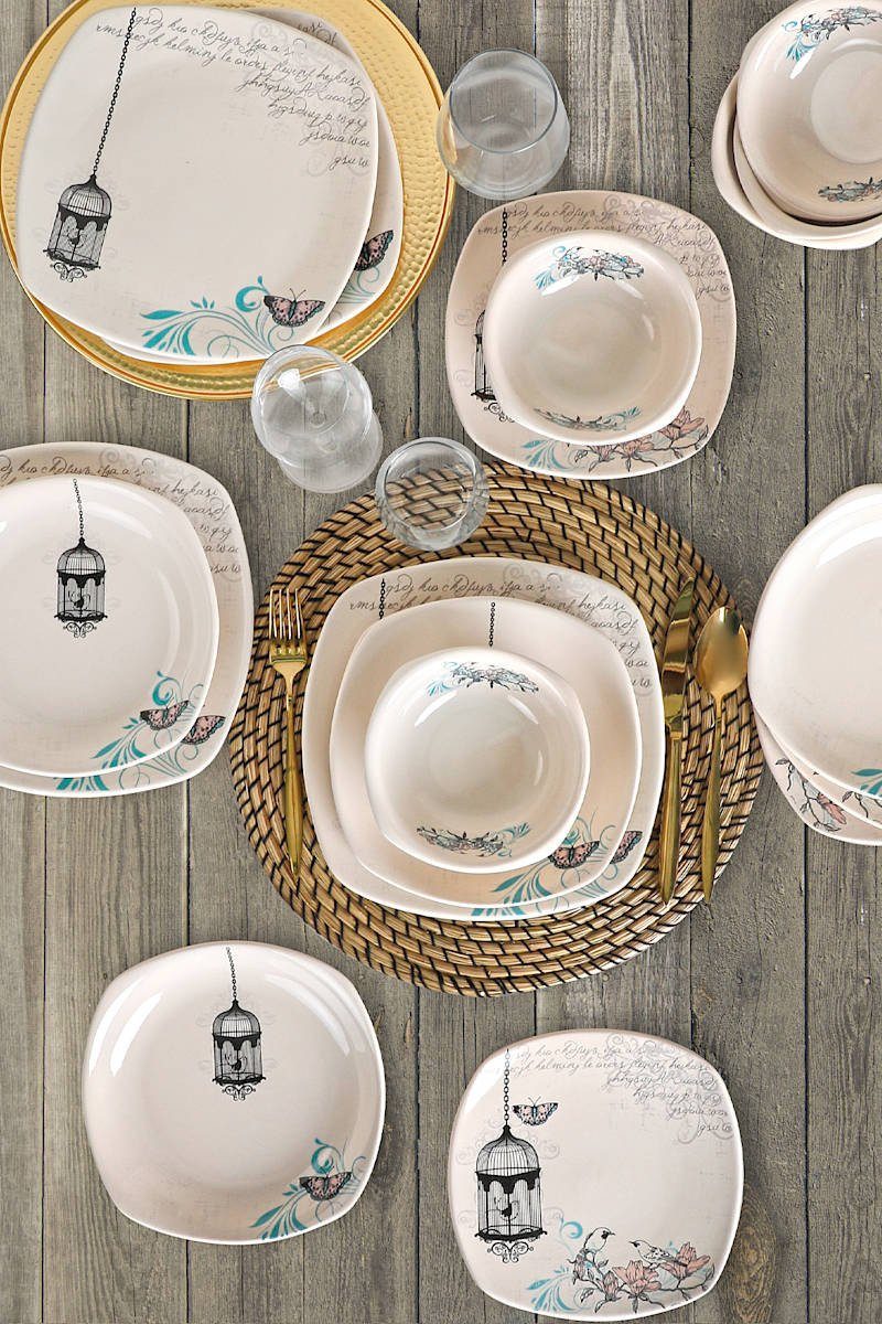 Hermia Concept Teller-Set 100% CERAMIC STONEWARE, 27 x 27 x 27 cm (6 Pieces) M1301 (24-tlg)