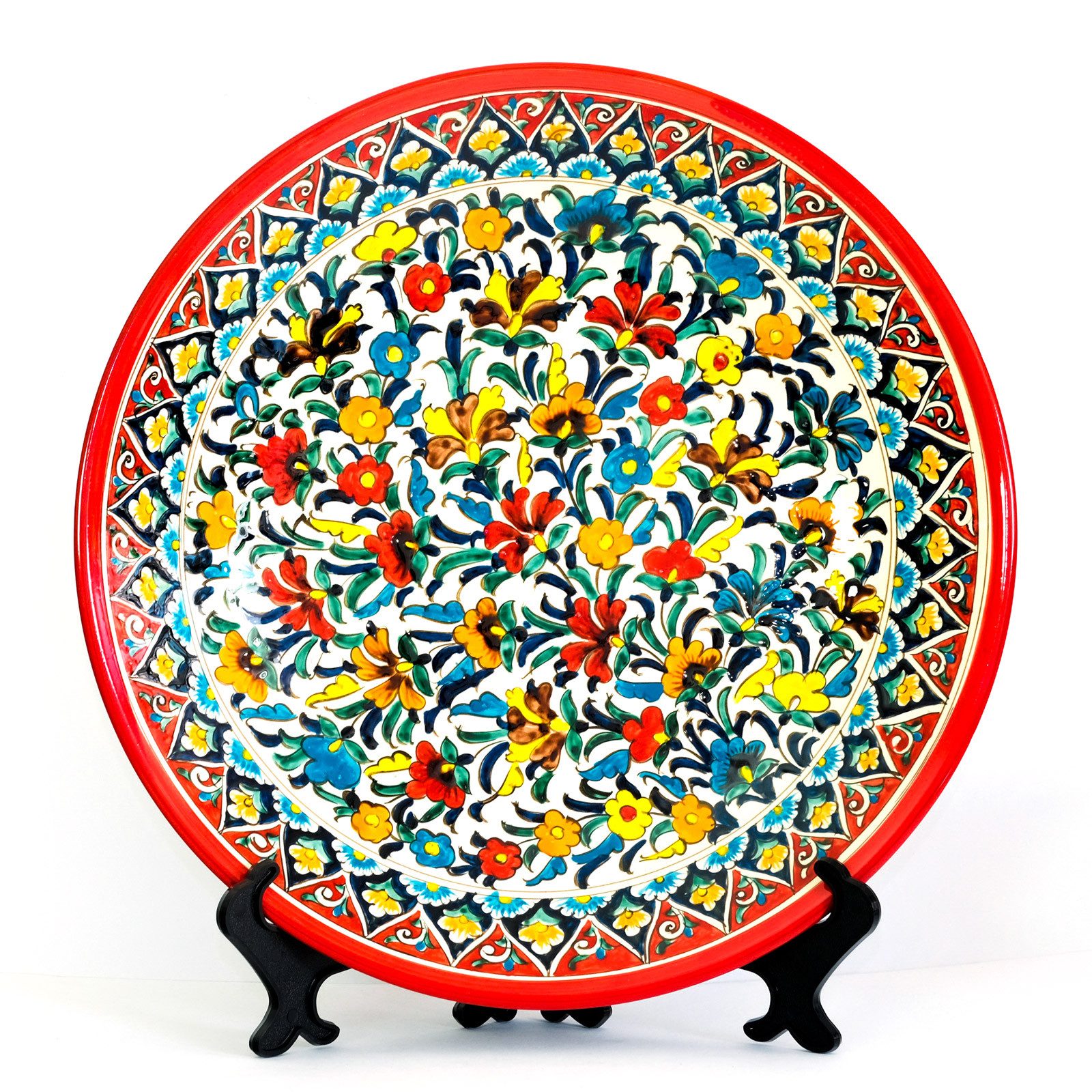 4BIG.fun Dekoteller Ø42 cm Rishtan Lagan Orientalischer Keramik Plate