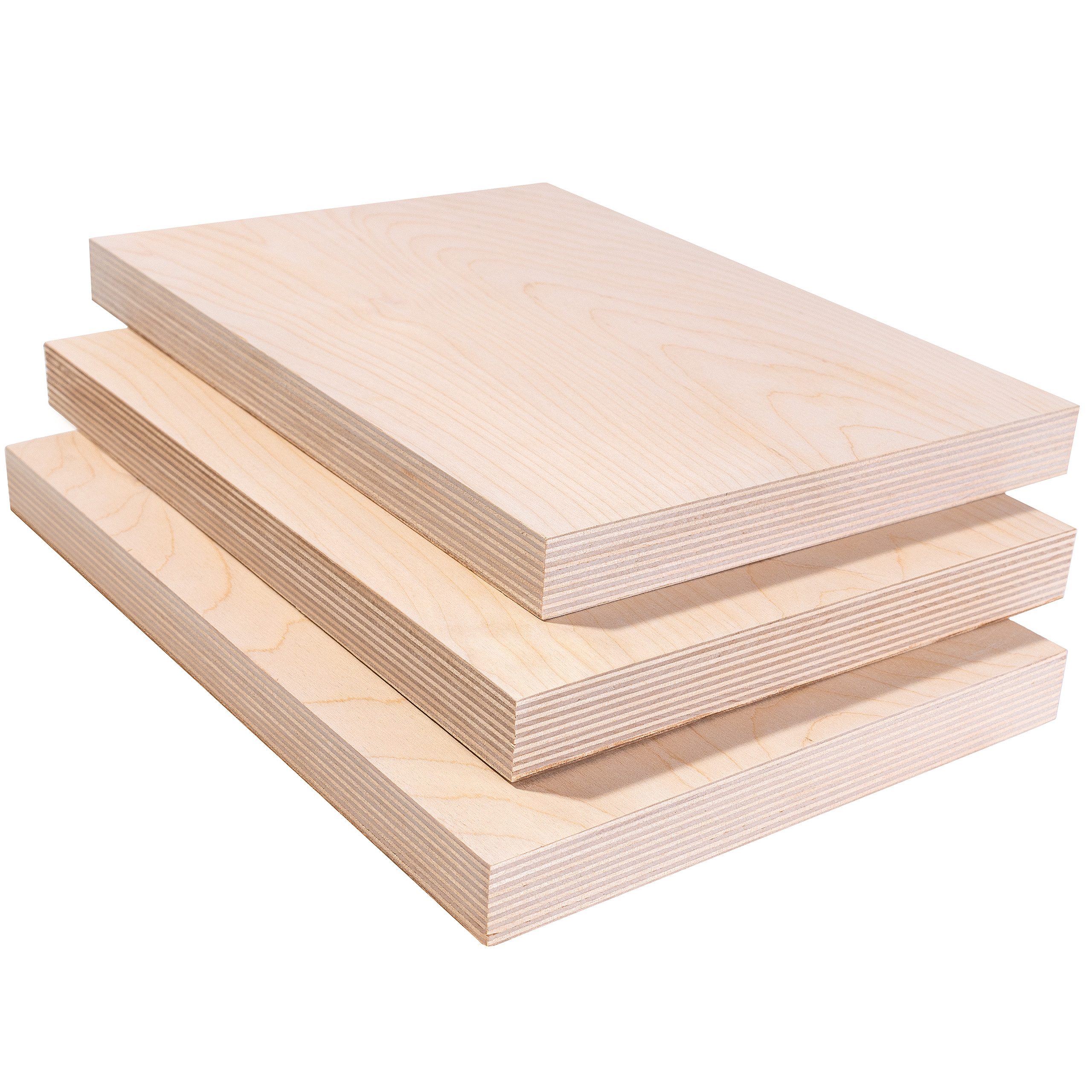 Creative Deco Bastelnaturmaterial A4 Sperrholzplatte 300 x 210 (0,5) mm, 12 mm, Birkensperrholz, (3-tlg), Perfektes Blatt für Laubsäge, Brandmalerei, Laserschnitt, CNC Router