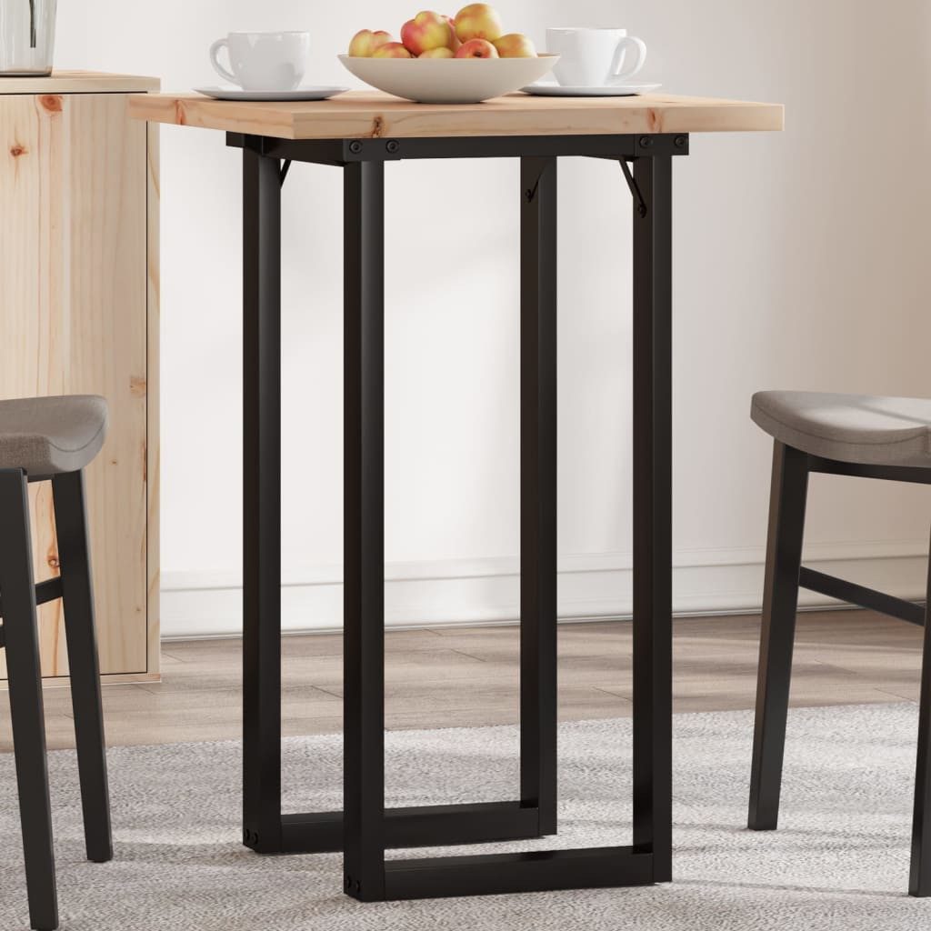 vidaXL Esstisch Esstisch O-Gestell 50x50x75,5 cm Massivholz Kiefer & Stahl (1-St)