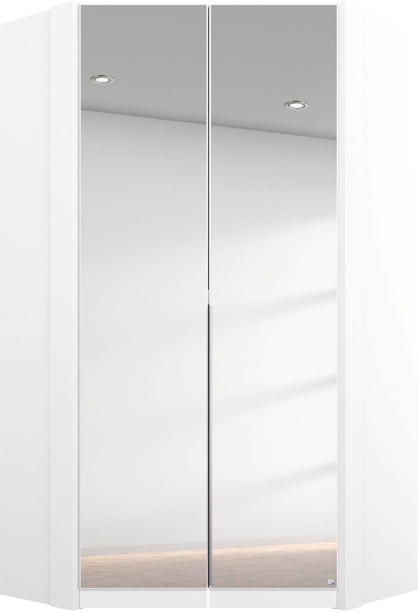 rauch Eckkleiderschrank Kleiderschrank Eckschrank Schrank Garderobe Ankleide MEMPHIS (Schenkelmaß: 87x74 oder 119x106 cm, Höhe 210 cm) platzsparend, viel Stauraum, voll aufgelegter Spiegel MADE IN GERMANY