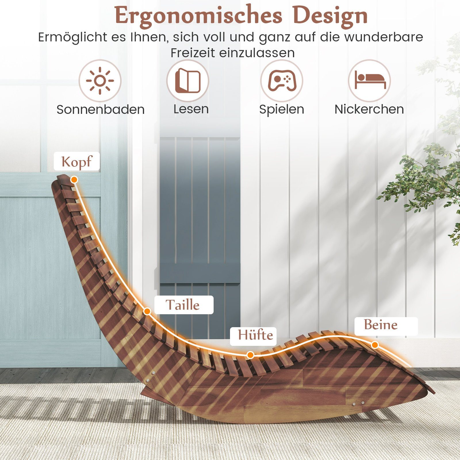 COSTWAY Gartenliege, 1 St., Schaukelliege aus günstig online kaufen