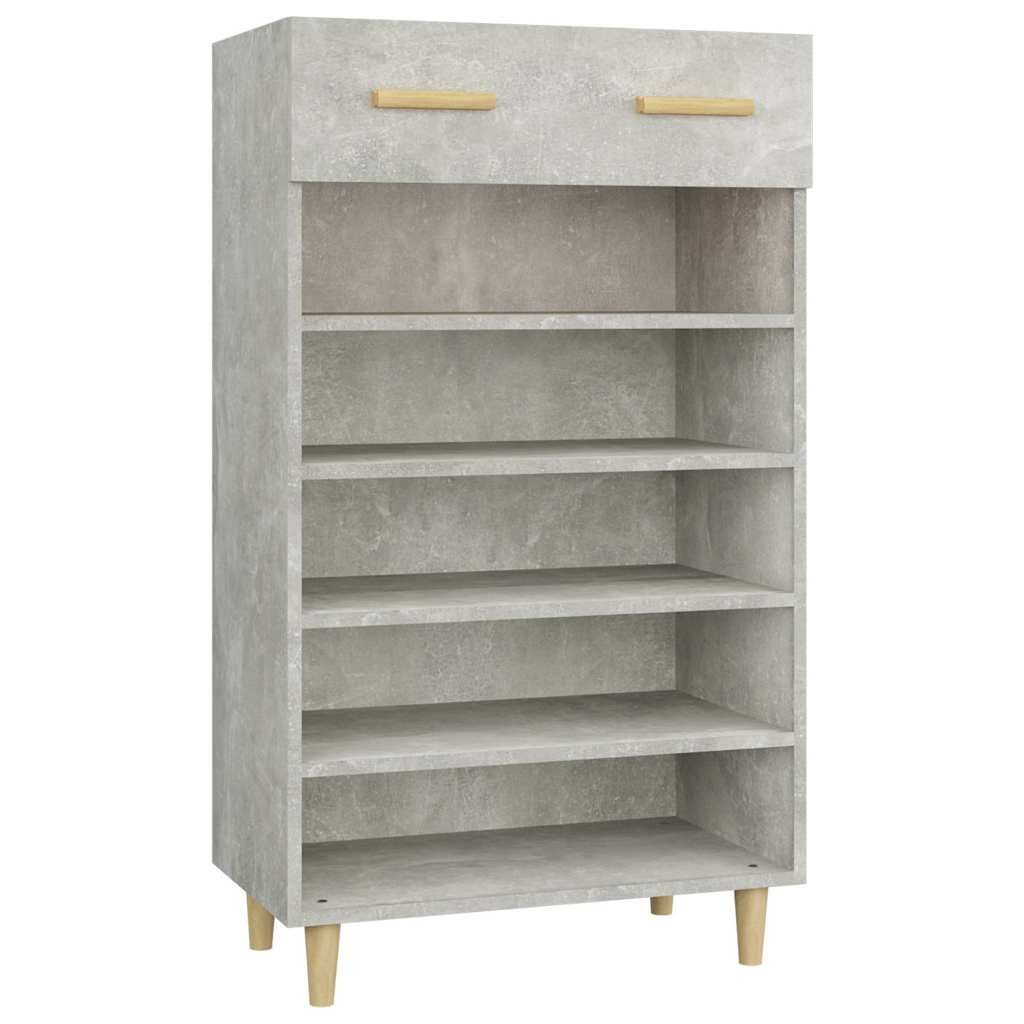 vidaXL Schuhregal Schuhschrank Betongrau 60x35x105 cm Holzwerkstoff, 1-tlg.