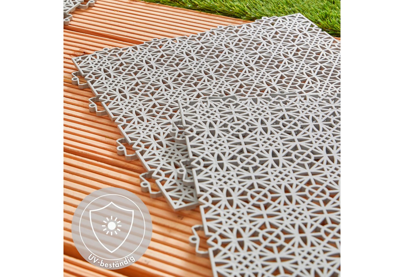 Thumbnail - Andiamo Kunststoff-Fliesen Terrassenfliesen Terra Sol, Made in Swiss, Packung, 35 St., Outdoor Klickfliesen, 38x38 cm, S...