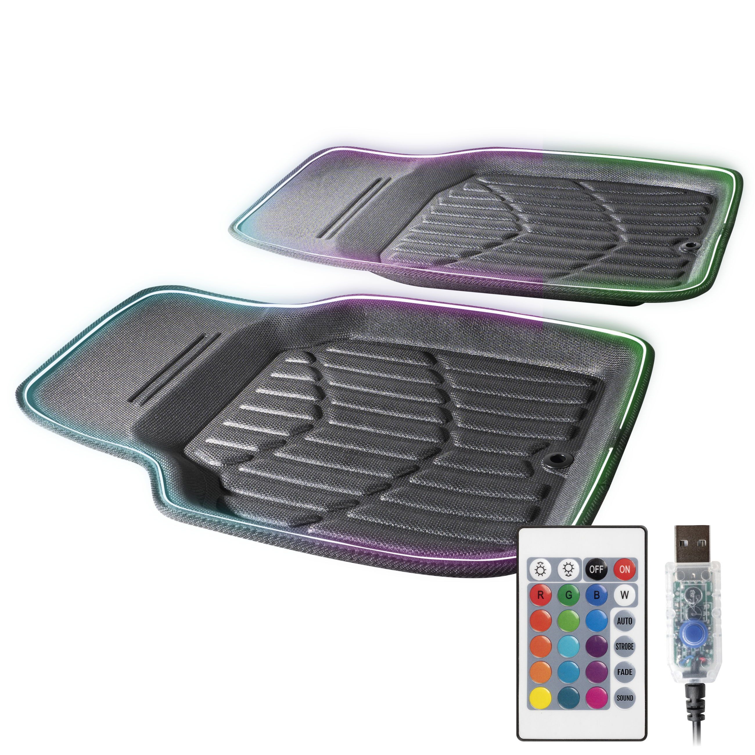 CarComfort Auto-Fußmatten LED Automatte Glow (3 St)
