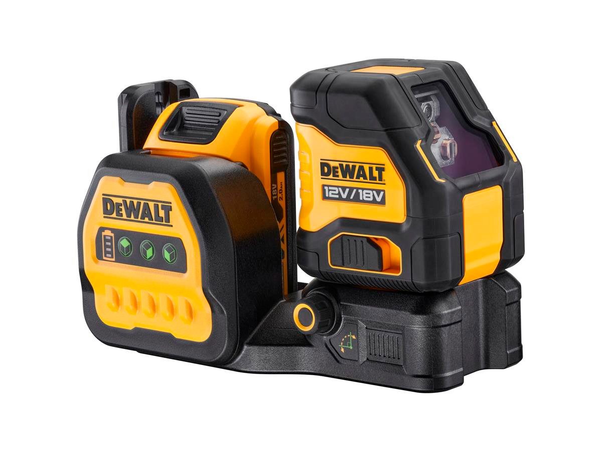 DeWalt Kreuzlinienlaser Gruen, 18V, Reichweite 30m (50m mit Detektor)