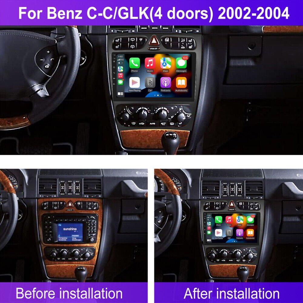 GABITECH Android Autoradio GPS C Mercedes W463 W203 W209/C209 CLK für Einbau-Navigationsgerät Benz G