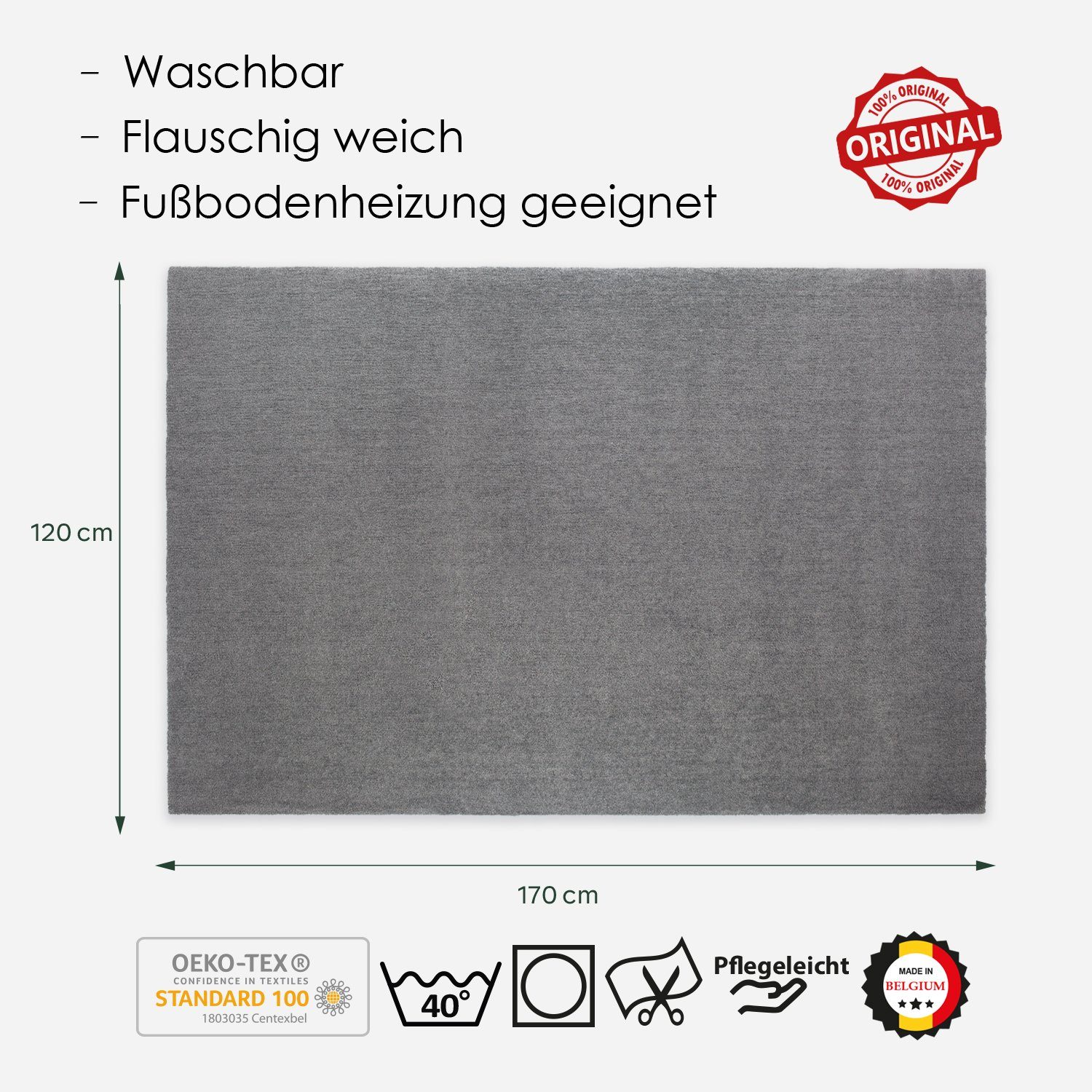 DomDeco Teppich Waschbarer Teppich FEEL günstig online kaufen