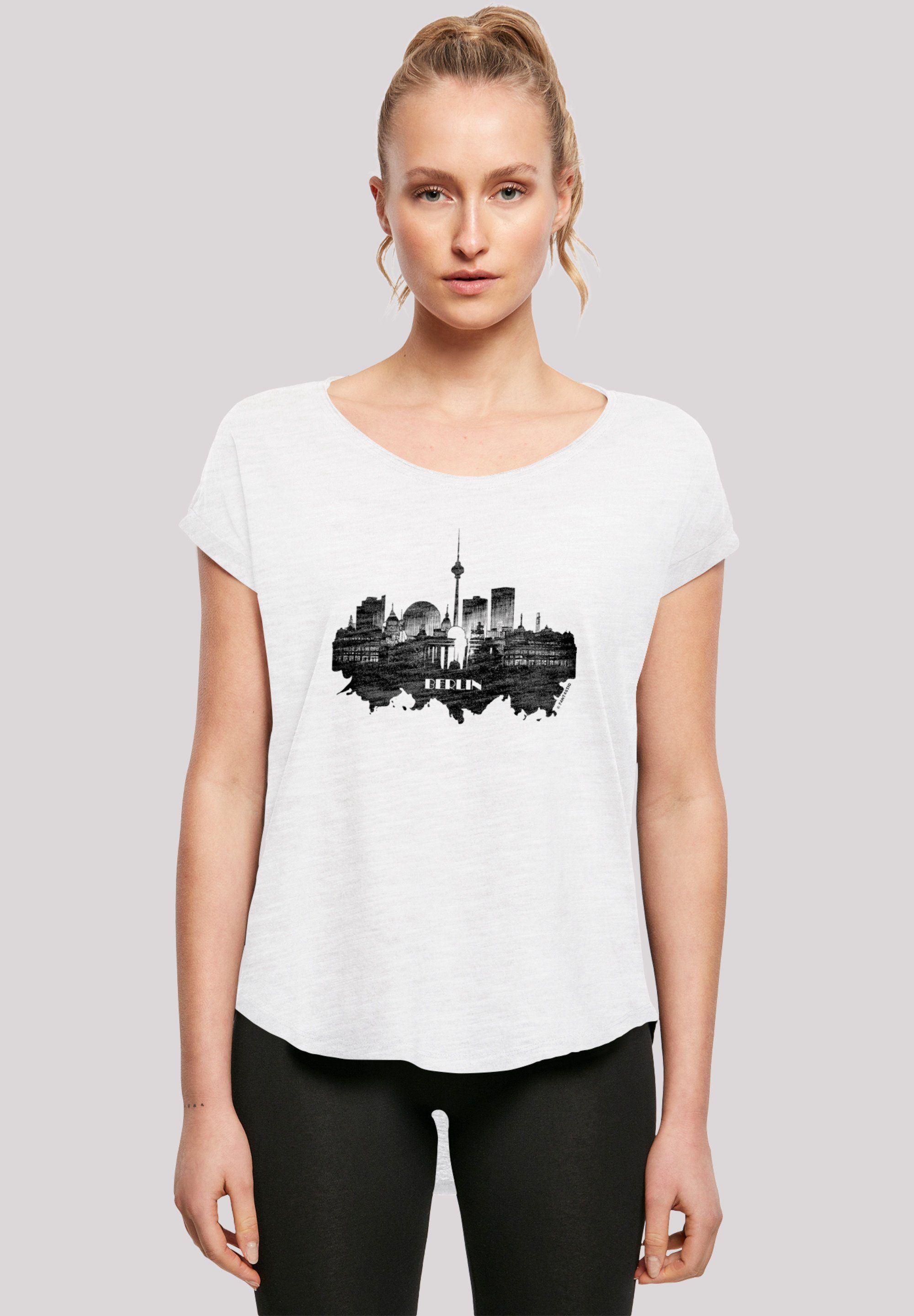 T-Shirt Berlin Print, lang F4NT4STIC - extra skyline Damen T-Shirt geschnittenes Cities Collection Hinten