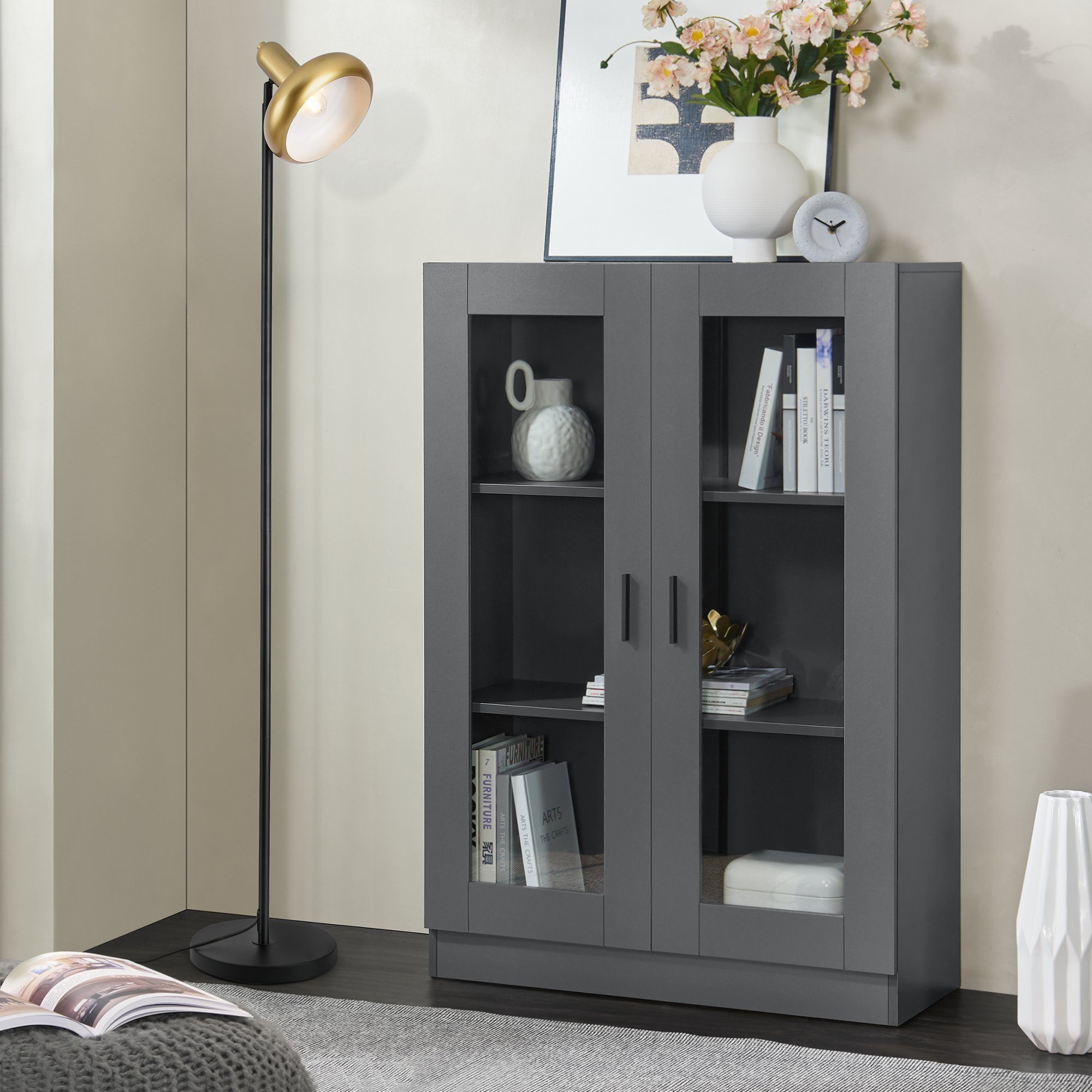 lux.pro Stehlampe, ohne Leuchtmittel, »Namsos« 1 x E27 Metall 156 cm Schwar günstig online kaufen