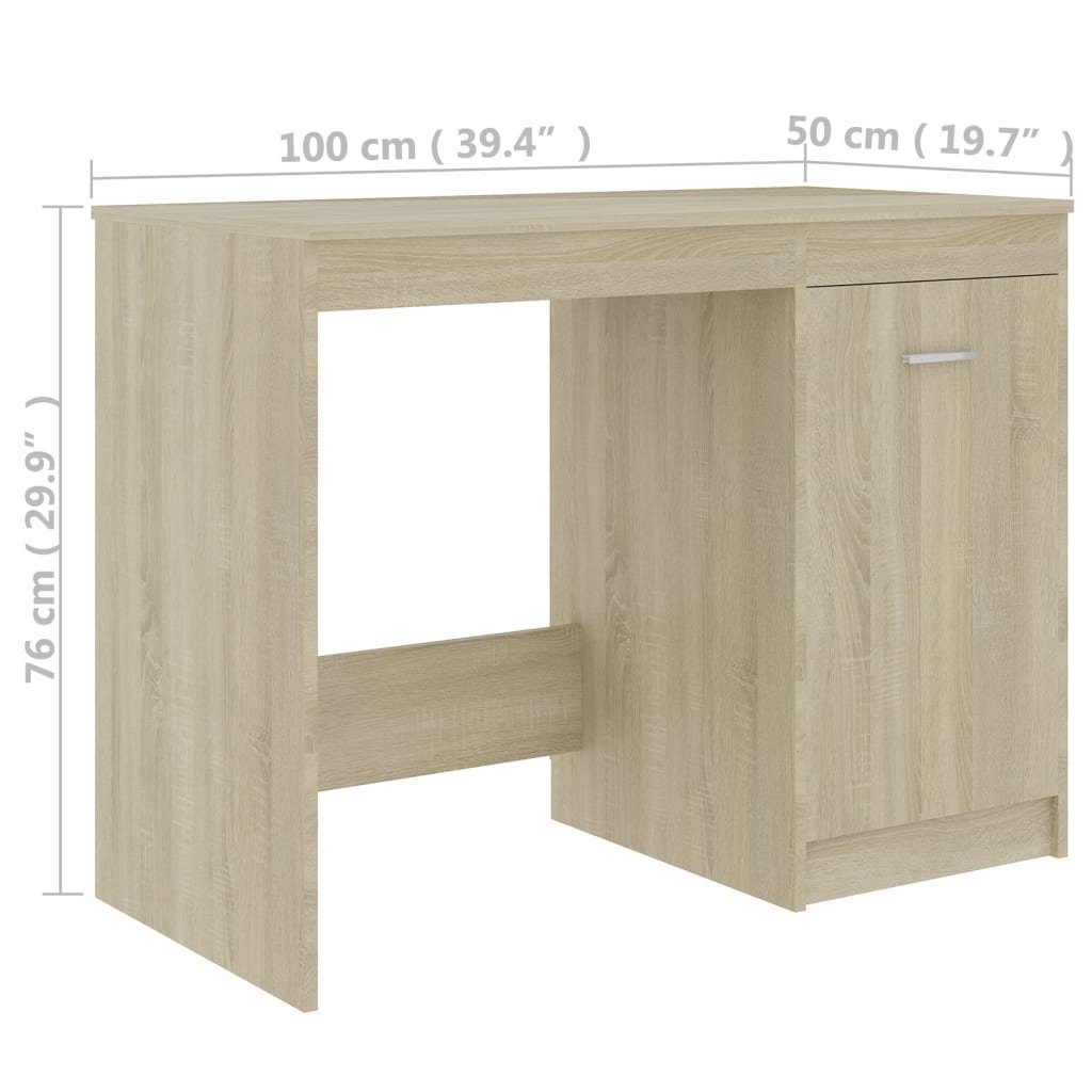 furnicato cm Schreibtisch 100x50x76 Sonoma-Eiche Holzwerkstoff