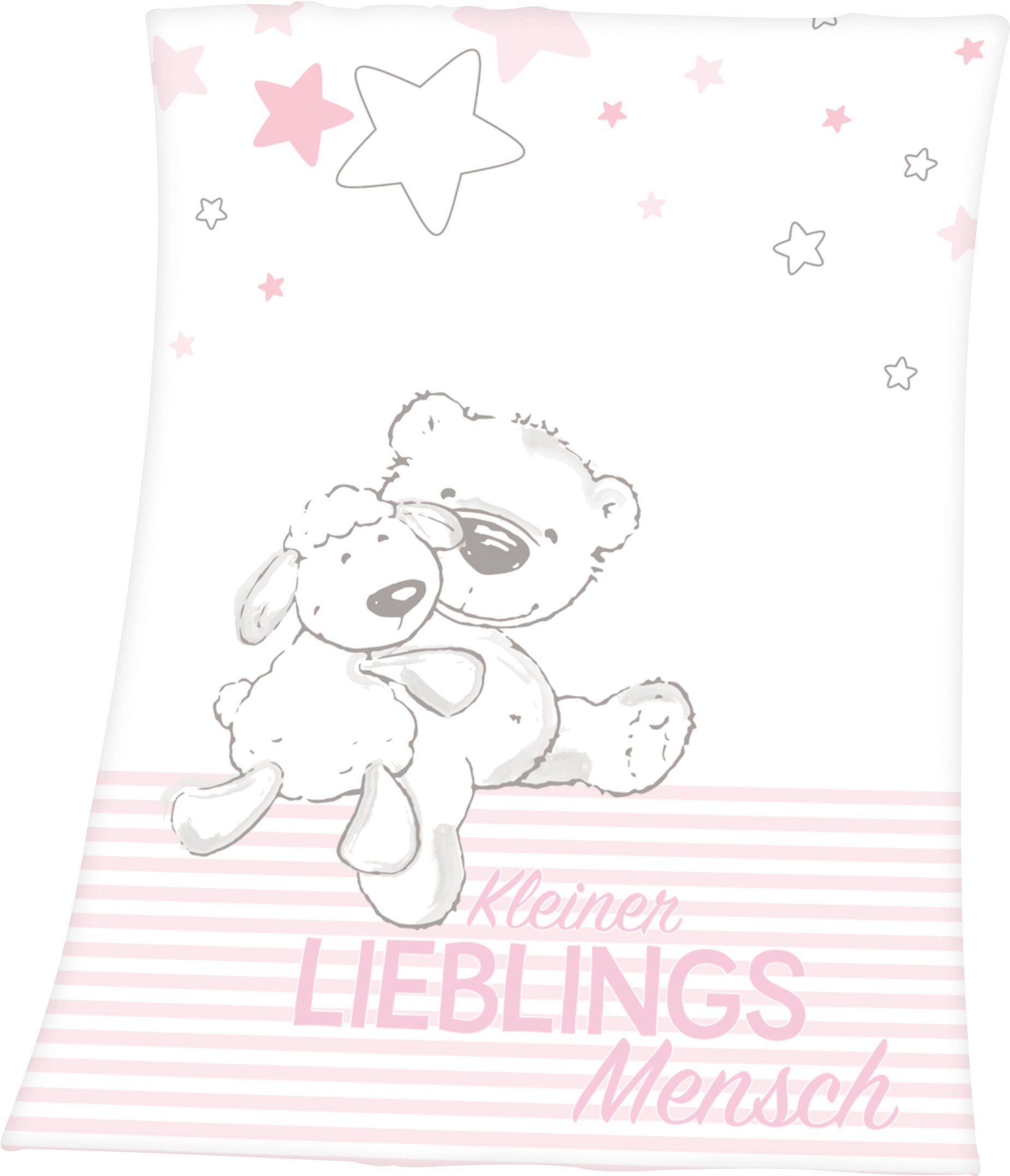 Babydecke Kleiner Lieblingsmensch, Baby Best, mit tollem Motiv und Schriftzug, Kuscheldecke | Kuscheldecken