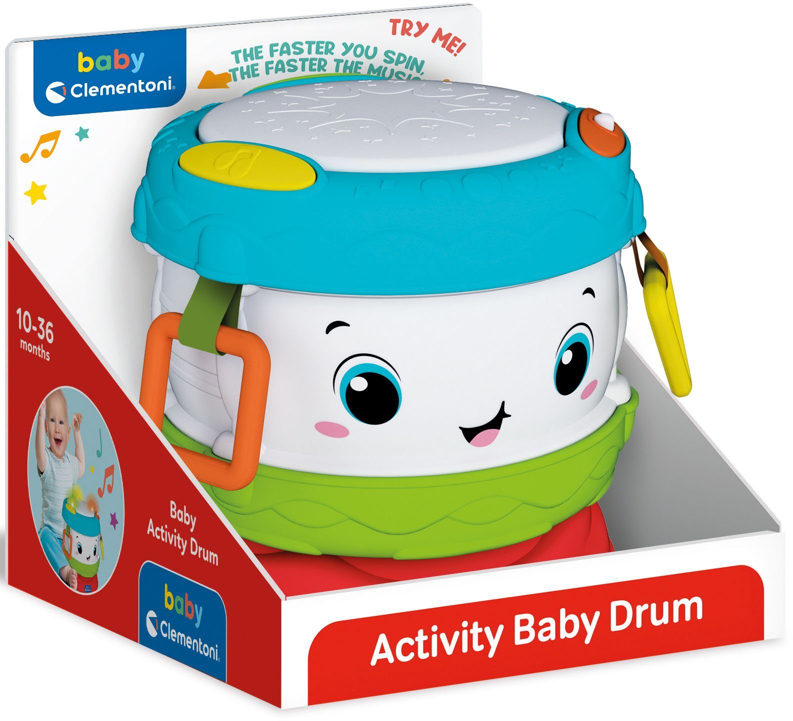Image of Clementoni® Spielzeug-Musikinstrument »Clementoni Baby - Baby Trommel«, mit Licht und Sound; Made in Europe