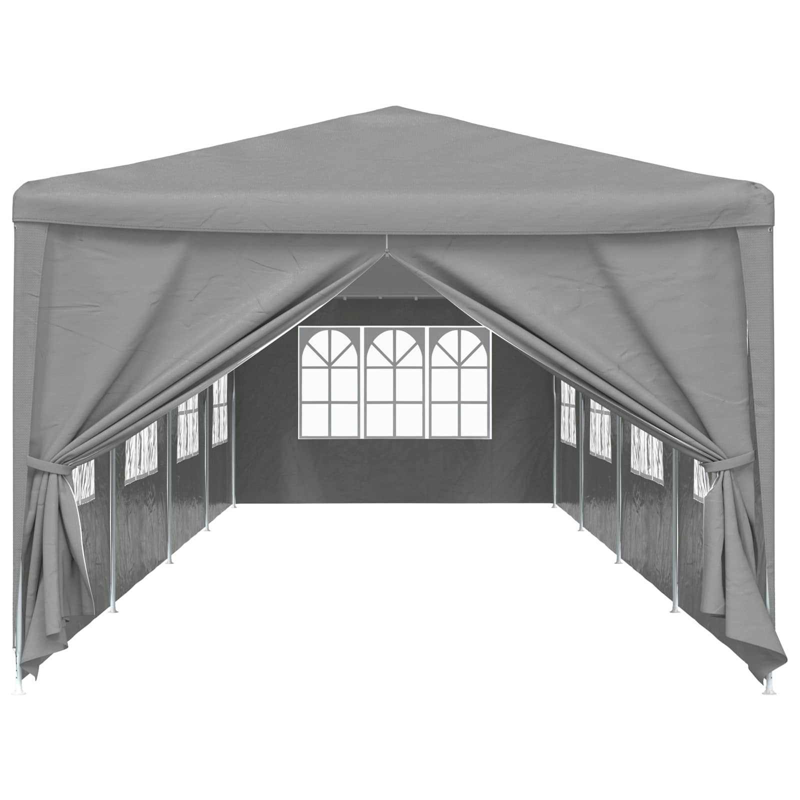 vidaXL Pavillon 1200 x 300 x 255 cm Party-Zelt 1200x300x255 cm Hellgrau PE und Stahl