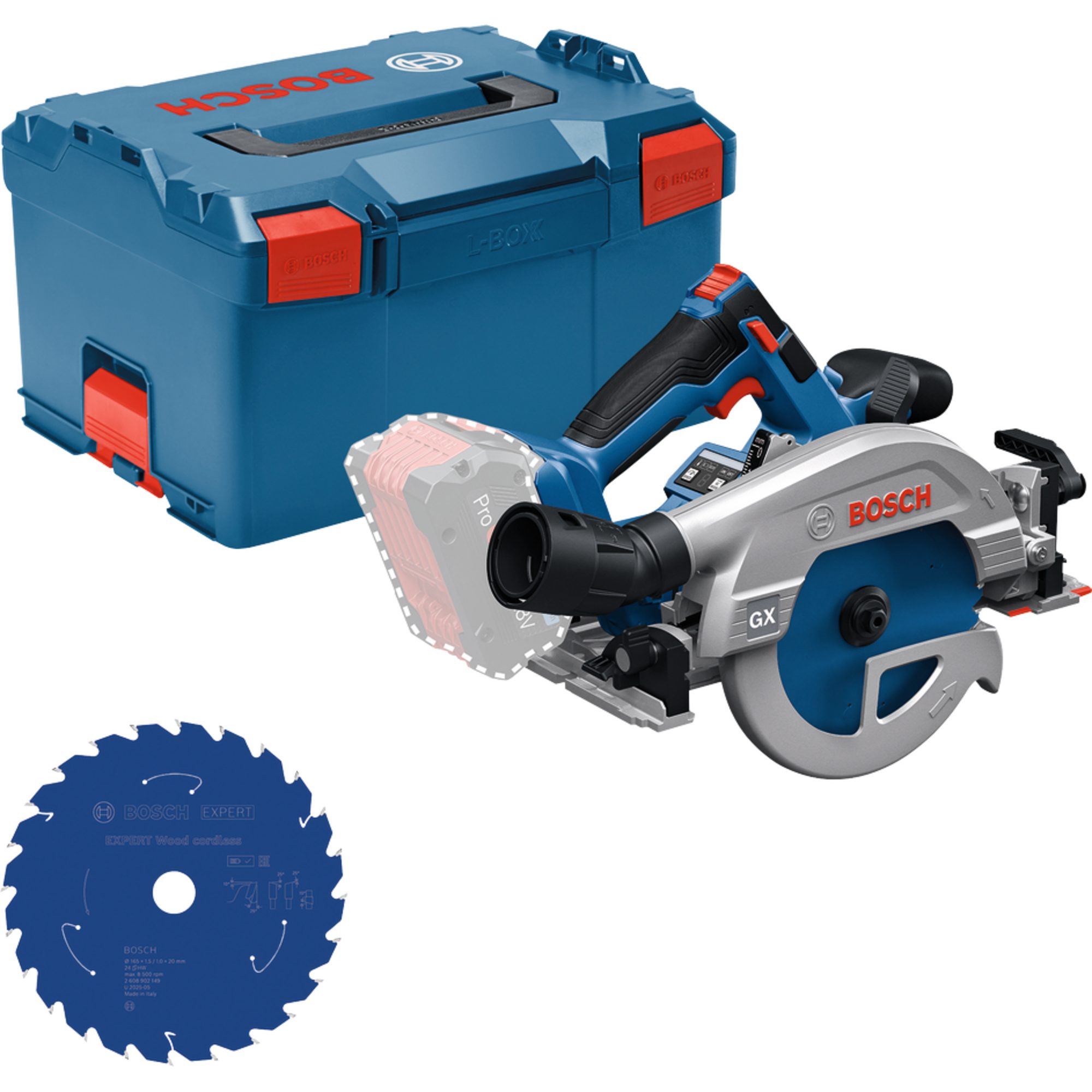 BOSCH Handkreissäge Bosch Professional Werkzeug-Set: Akku-Kreissäge GKS 18 Volt 57 GX mit