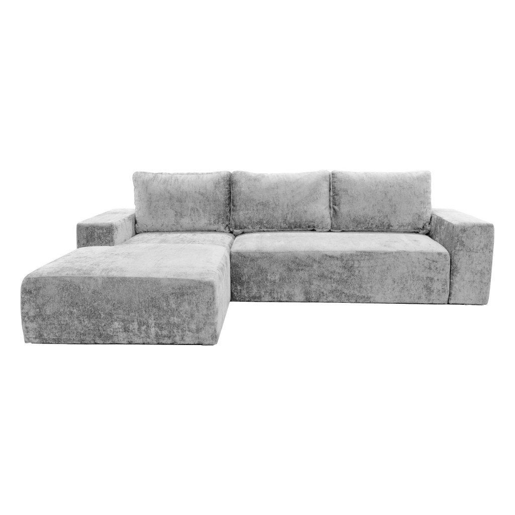 Furnix Schlafsofa MIRZAM Sofa in L-Form Polstercouch mit Schlaffunktion, DL-Ausziehautomatik, mit Bettkasten, Maße: B270 x H85 x T175 cm LR08 Hellgrau