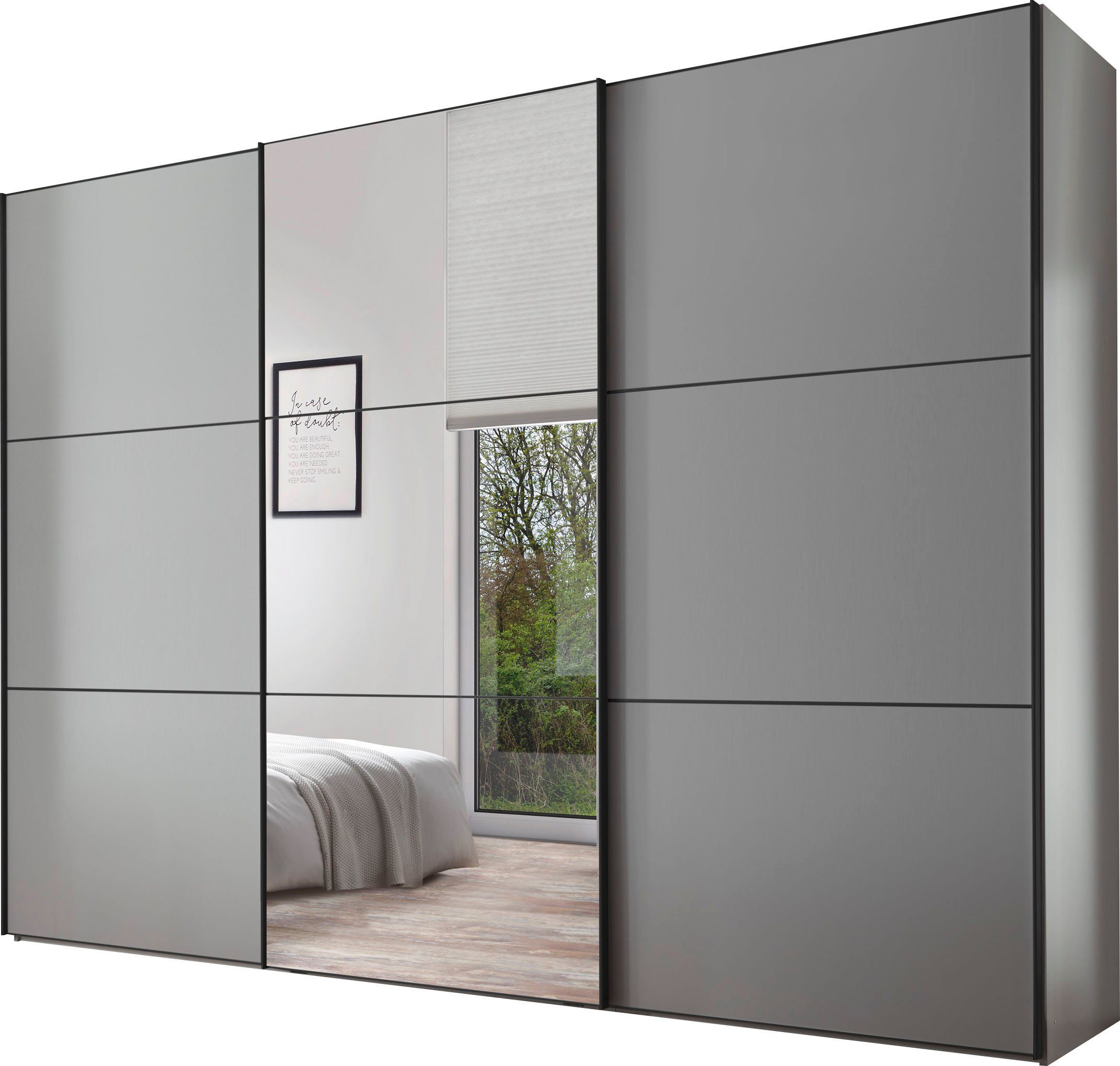 STAUD Schwebetürenschrank Includo, Made in Germany Mit Spiegeltüre und vier verschiedenen Ausstattungsvarianten