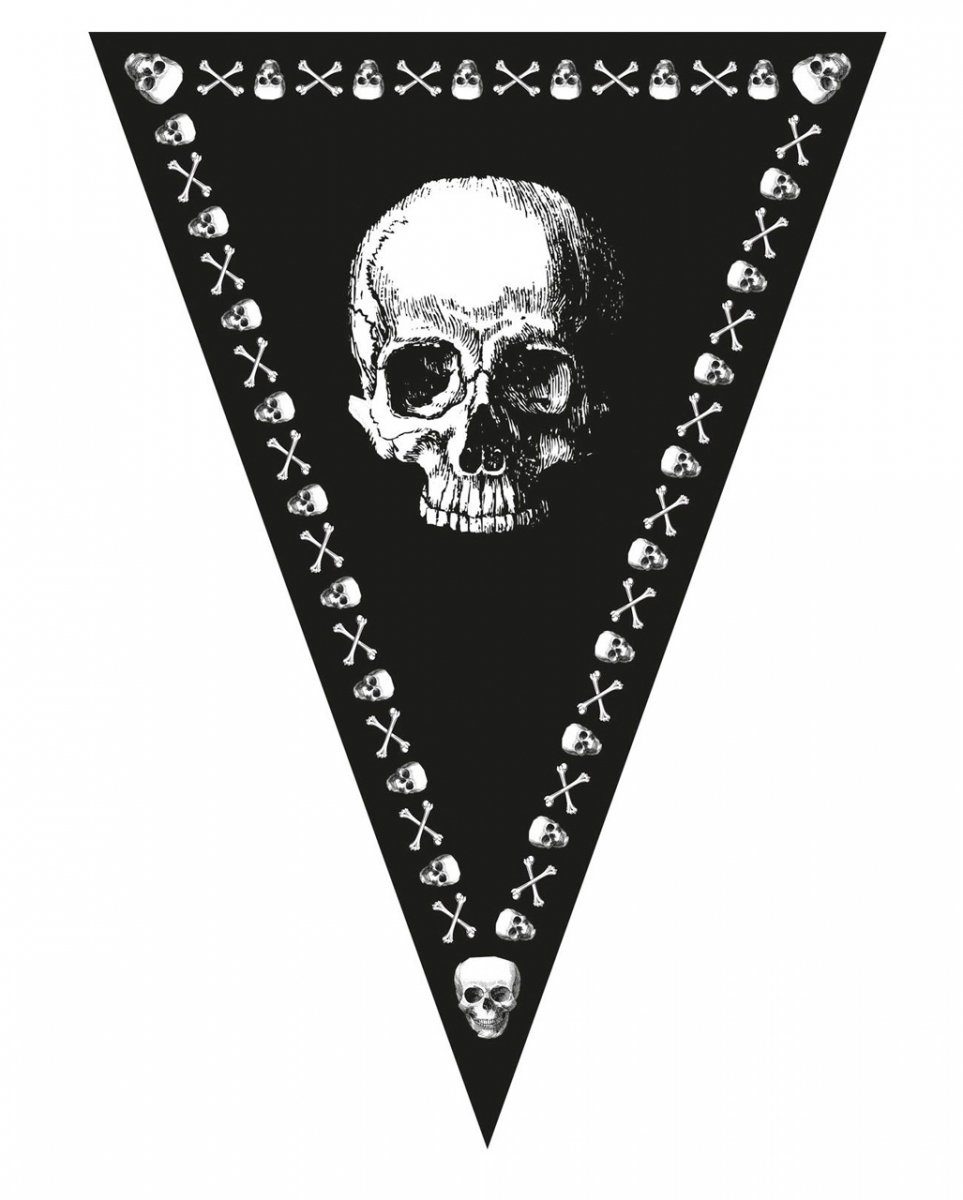 Hängedekoration Piratenfahnen Girlande mit Totenkopf Motiv