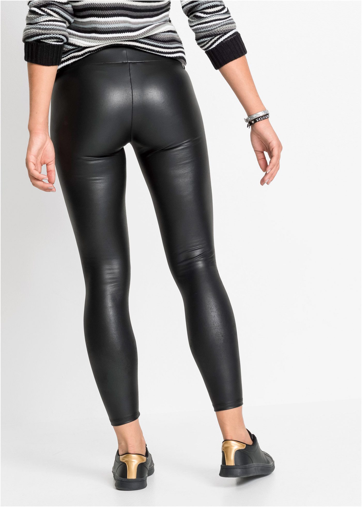 bonprix Thermoleggings mit Thermo Funktion, aus Lederimitat, mit weichem Innenfließ