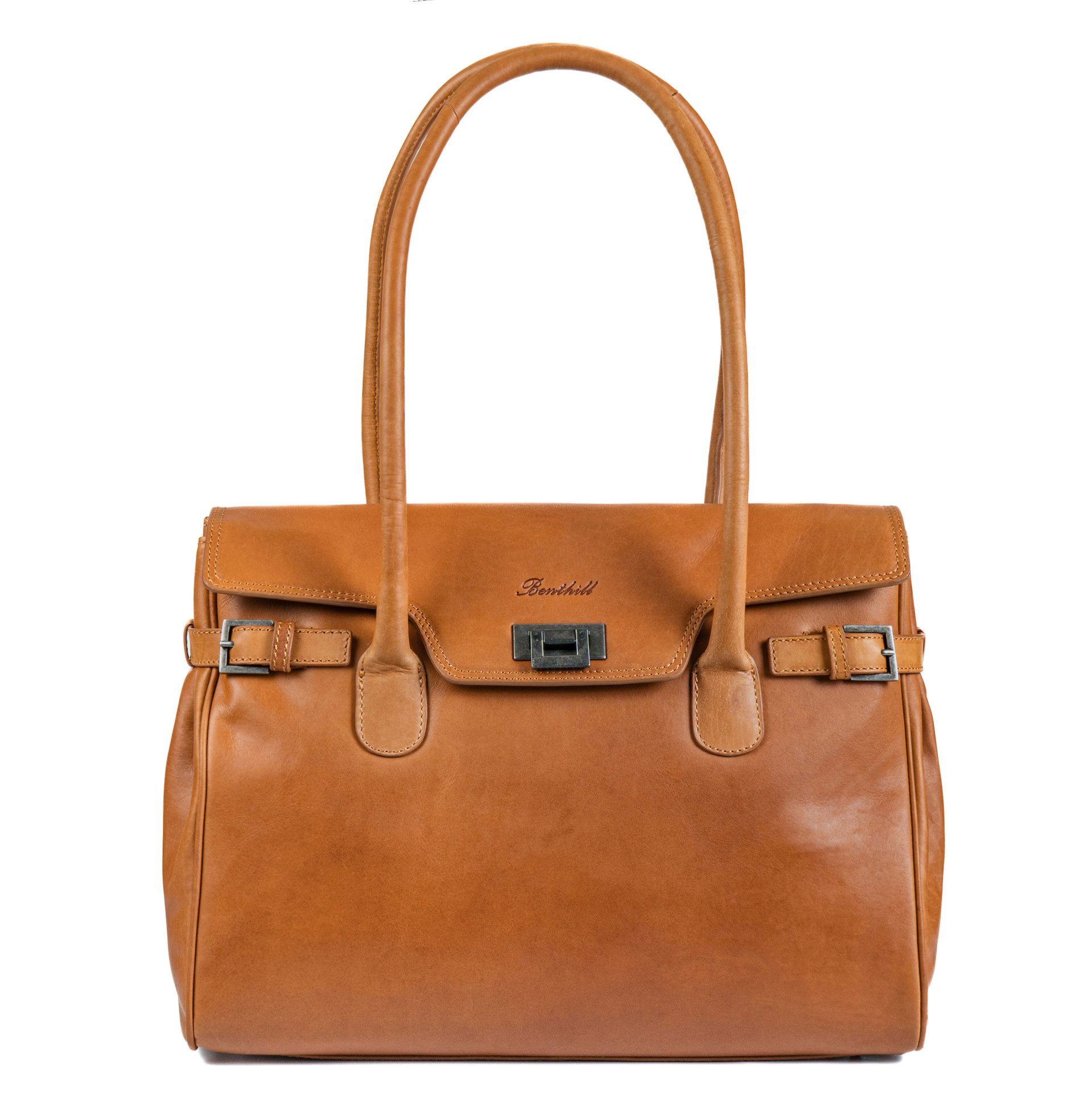 Benthill Henkeltasche Damen Echt Leder Handtasche Schultertasche Vintage Bag Tasche, Reißverschlussfach