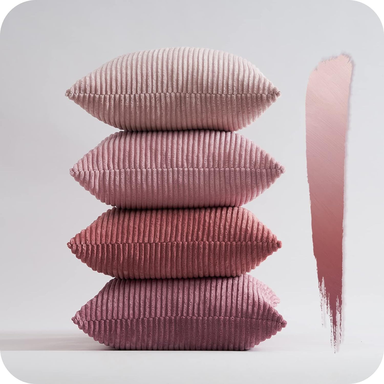 Topfinel Kissenbezüge 4er Set Kordsamt, flauschig Farbverlauf, Gestreift, k günstig online kaufen