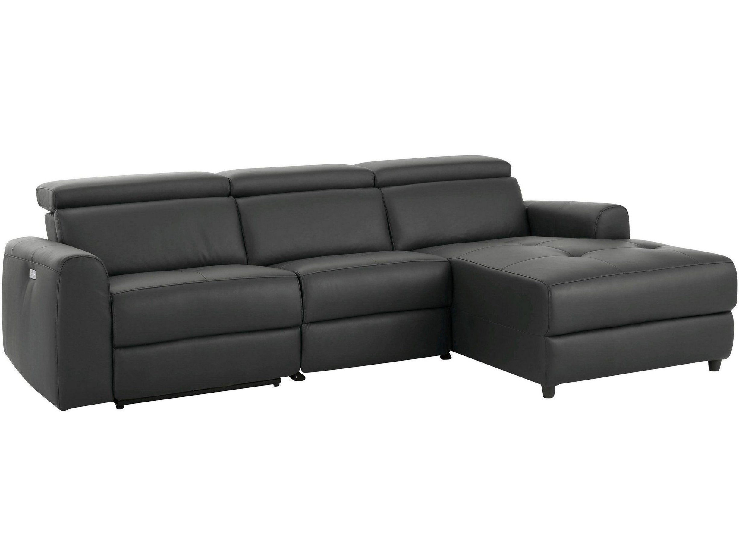 loft24 3-Sitzer Carla, Couch, Sofa, Lederoptik, Relaxfunktion, 275 cm breit, Recamiere