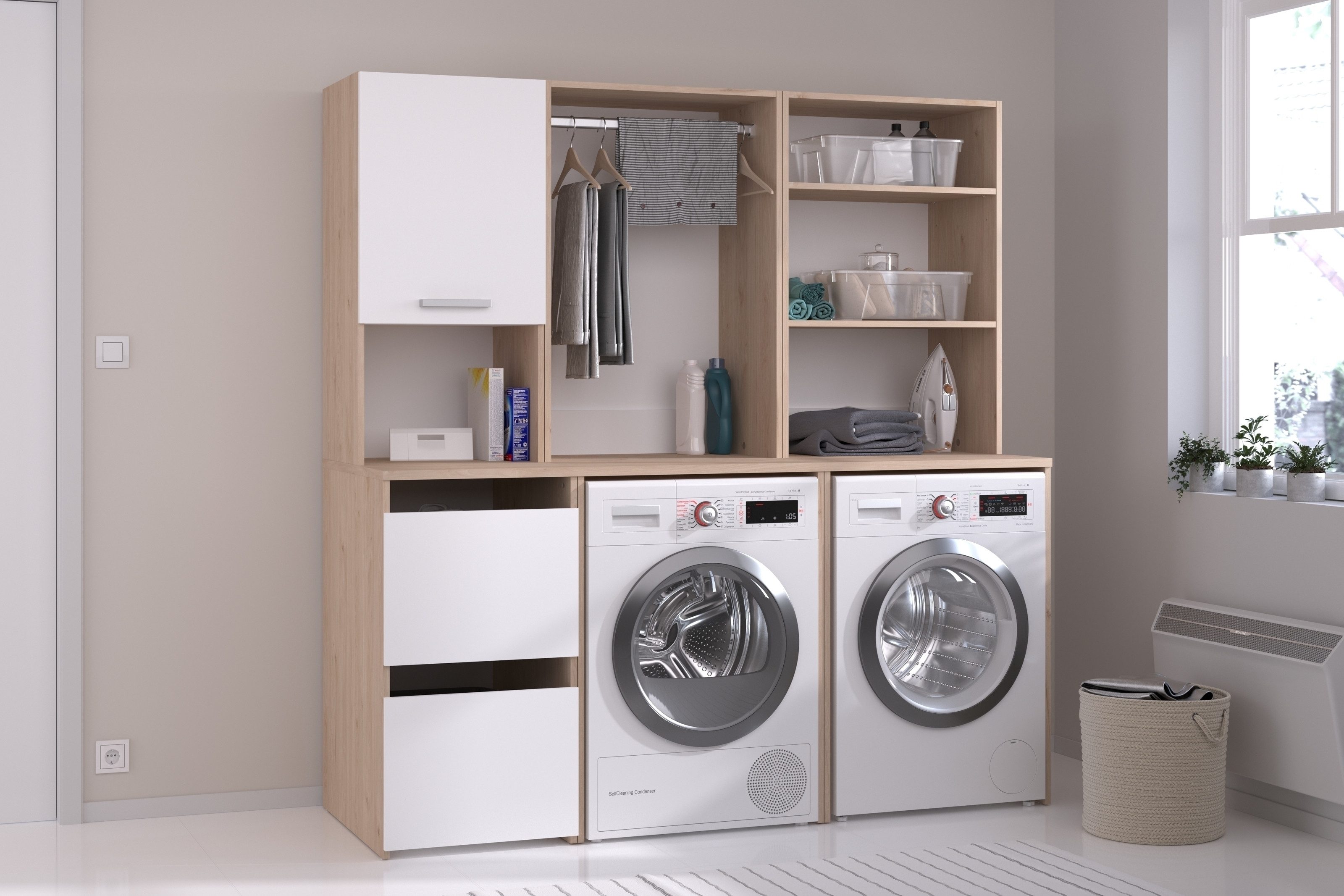 Parisot Mehrzweckschrank-Set Laundry 4, in Jackson Eiche Dekor / Weiß