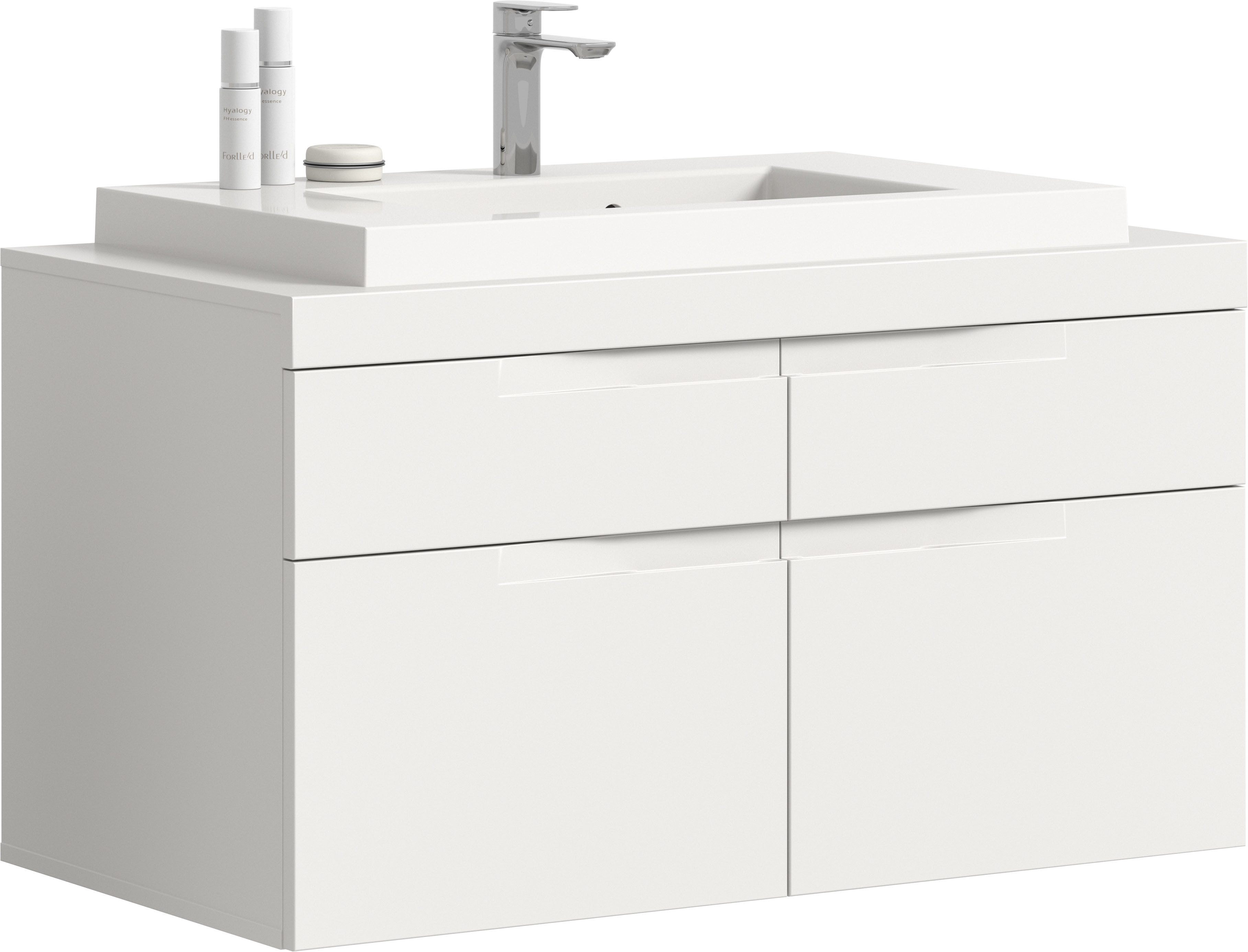 OTTO home Waschtisch MAOI, inklusive Mineralguss-Aufsatzwaschbecken, Breite 100cm (4 Schubkästen mit Vollauszug), Waschbecken, Waschbeckenschrank, Kommode, Badunterschrank