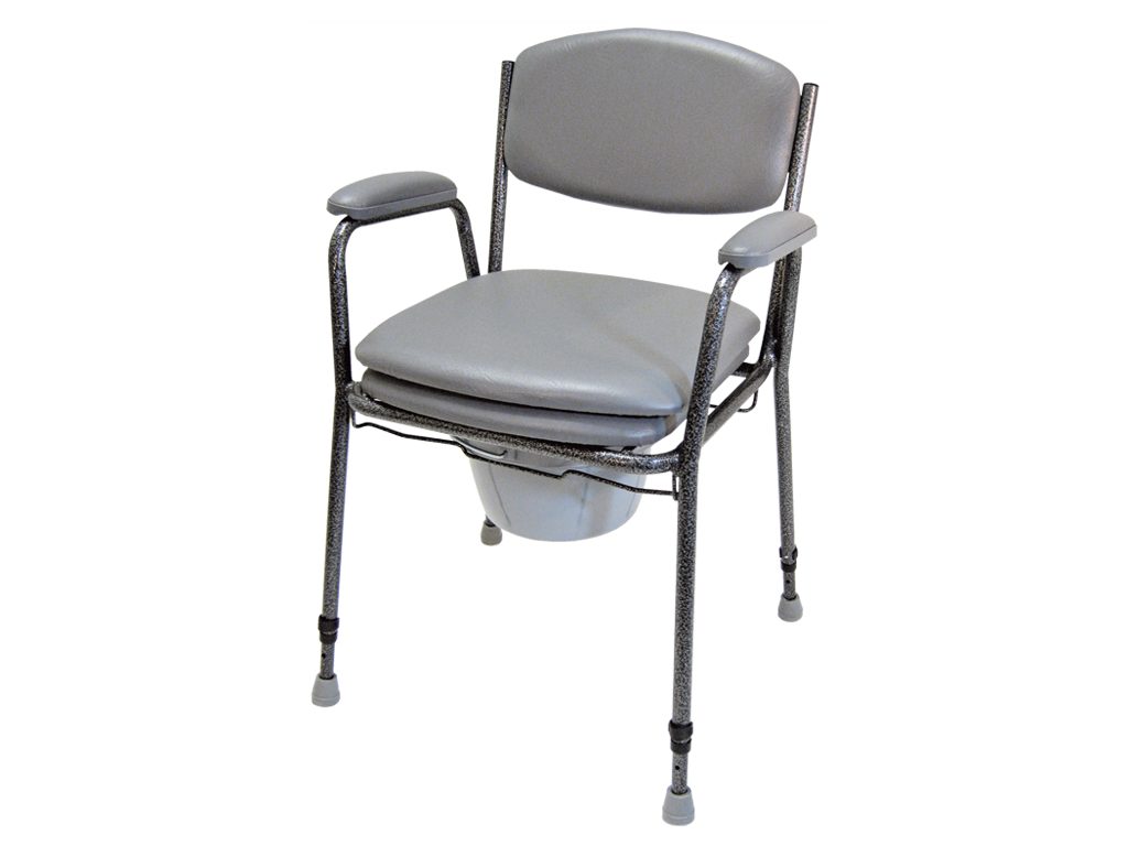 Drive Medical Toiletten-Stuhl Toilettenstuhl Nachtstuhl WC-Stuhl TS130 Notdurft höhenverstellbar, Auflage hochklappbar und abnehmbar