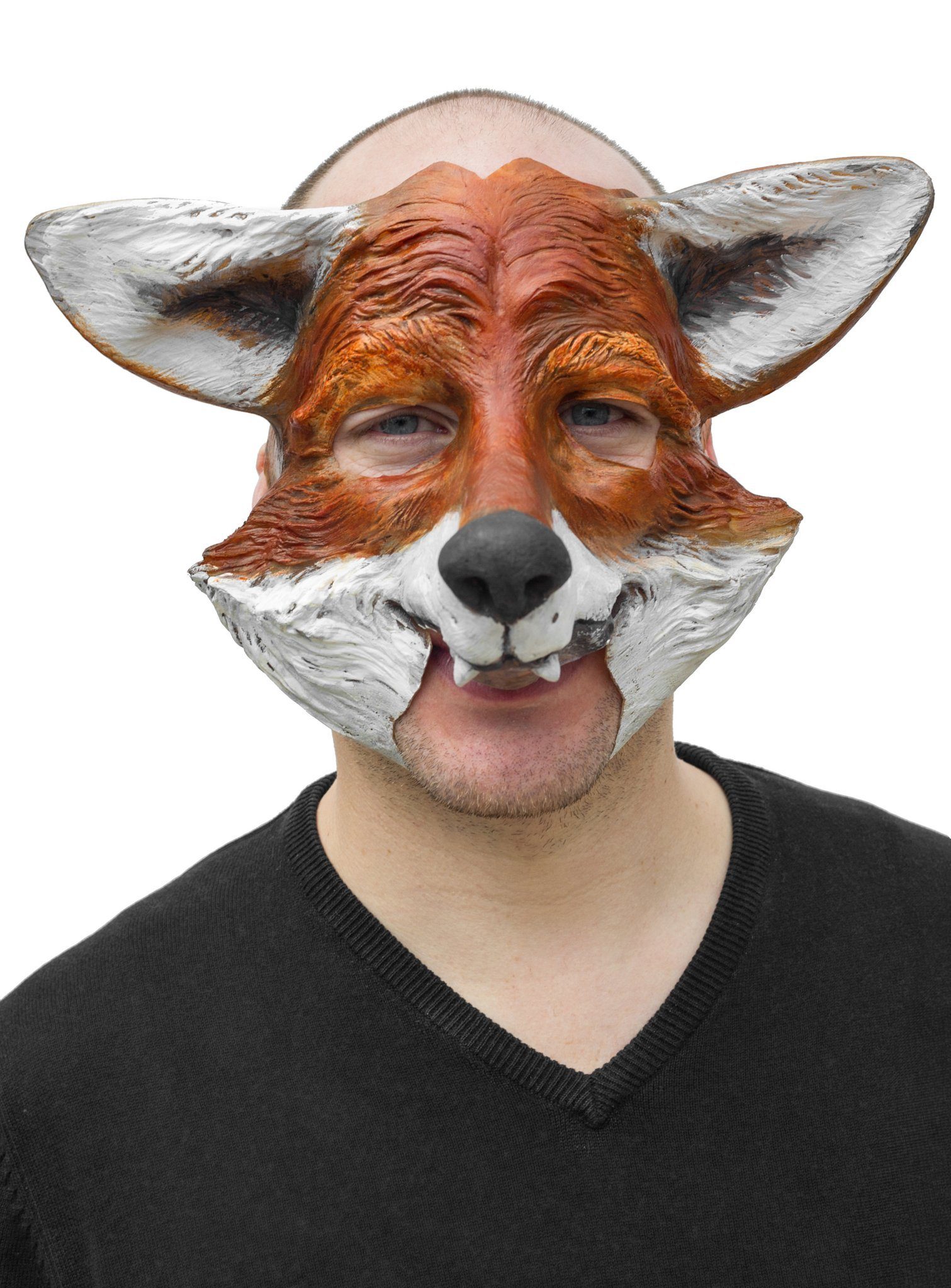 Wizardo Verkleidungsmaske Fröhlicher Fuchs Maske, Eine lustige Fuchsmaske für Karneval und Verkleidungspartys