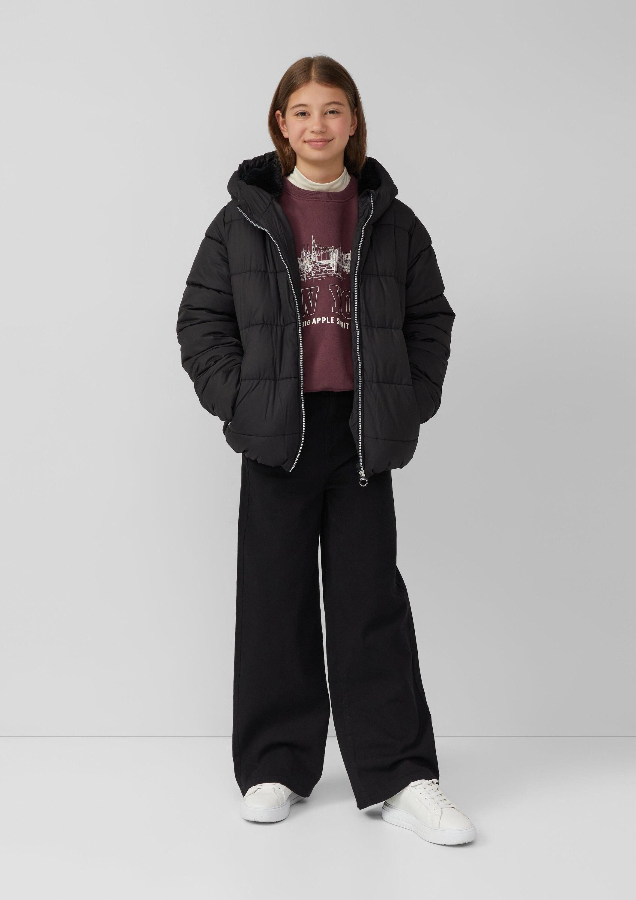 s.Oliver Winterjacke Outdoor-Jacke Wattierte Steppjacke mit Plüsch- und Fleecefutter