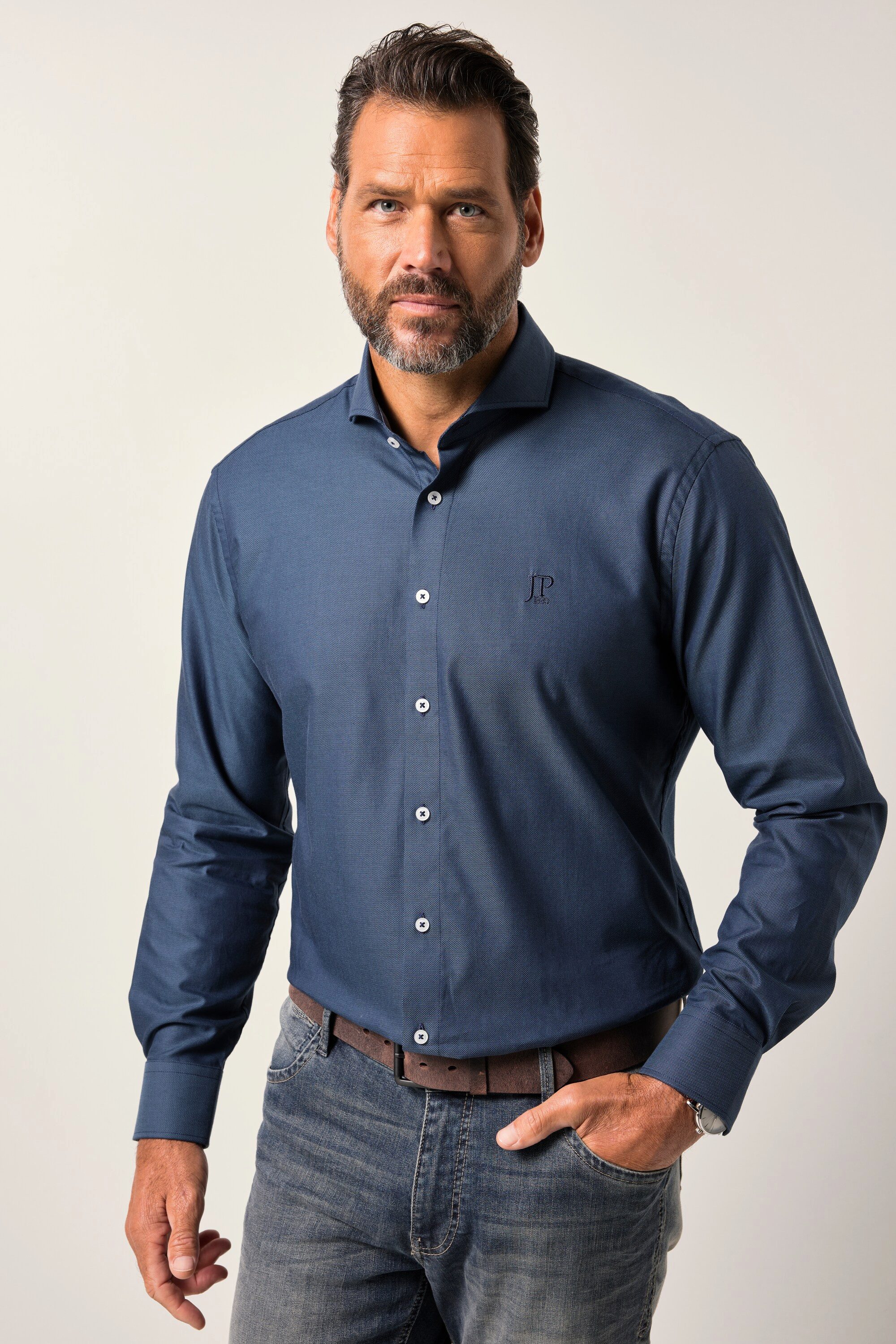 Businesshemd Business-Hemd Langarm Hai-Kragen Modern Fit