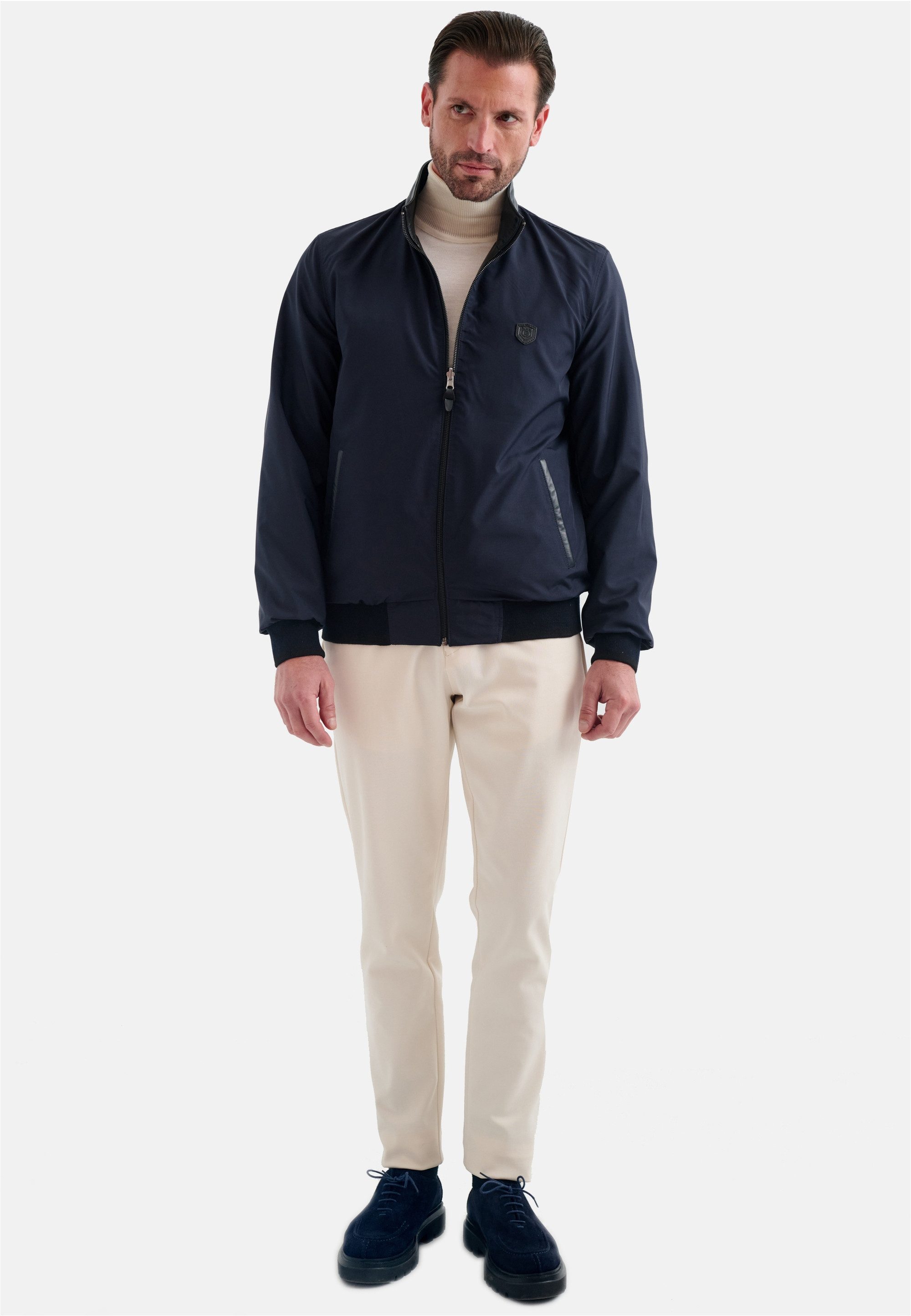 Pierre Cardin Lederjacke mit Stehkragen