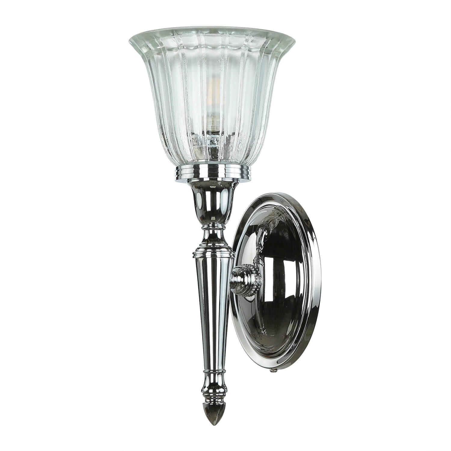 Licht-Erlebnisse Wandleuchte RAZZO, Warmweiß, Messing massiv Glas P44 Jugendstil 3000 K 320 lm G9 LED