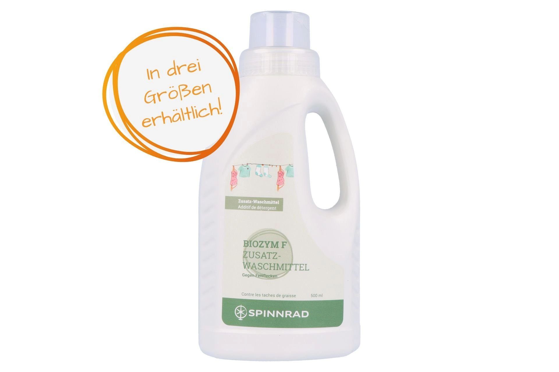 Spinnrad GmbH Biozym F - Waschenzymzusatz gegen Fettflecken 500 ml Spezialwaschmittel