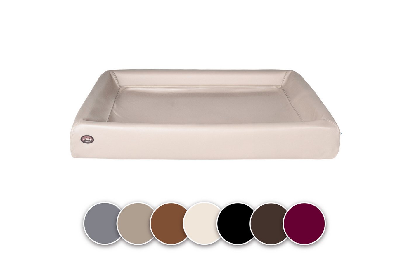 SABRO Hundekorb KUDDE Orthopädisch - Waschbar & Wasserabweisend - Ergonomisch aus, Kunstleder, Premium Hundebett mit wechselbarem Bezug für jede Hundegröße