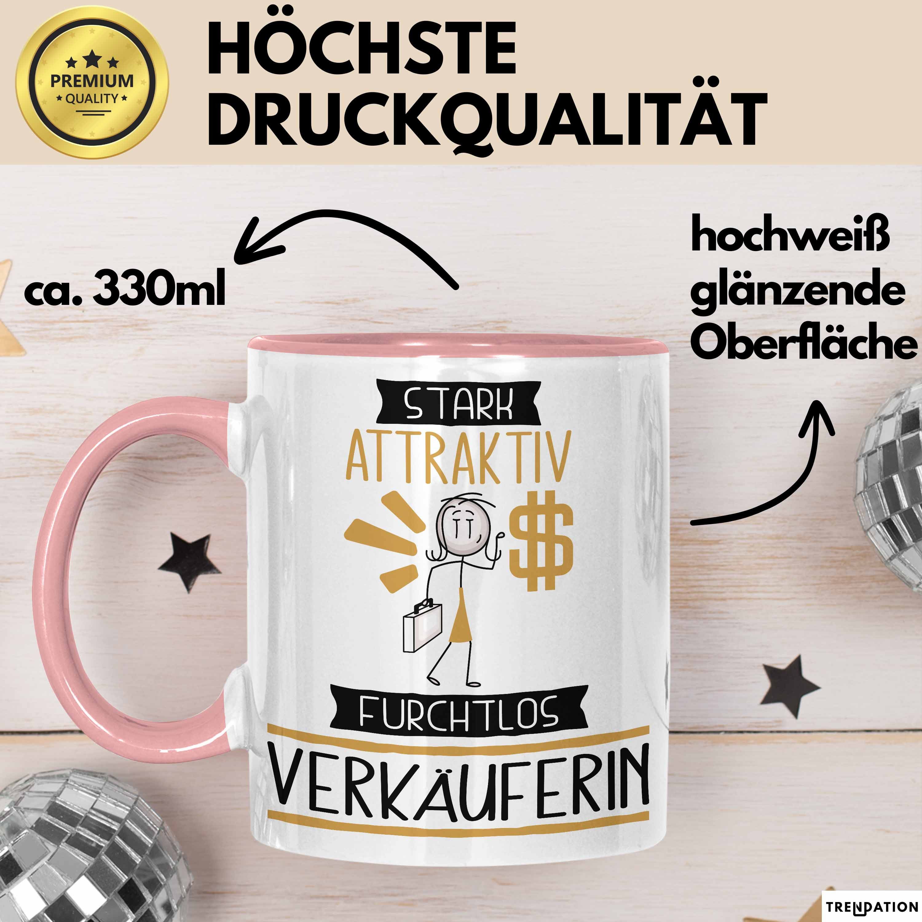Trendation Tasse Verkäuferin Tasse Geschenk Becher Stark Attraktiv Furchtlos Verkäufe