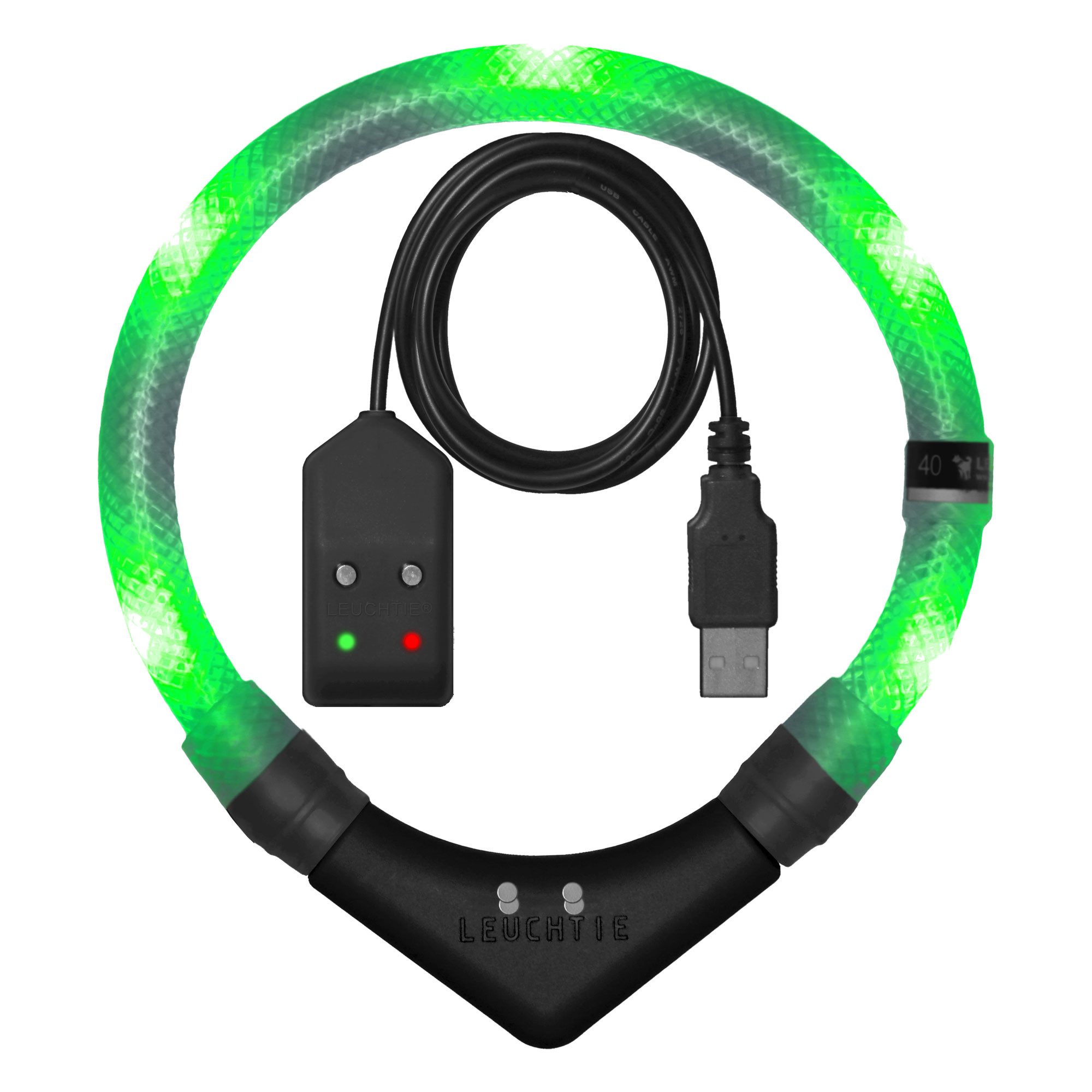LEUCHTIE Leuchthalsband LEUCHTIE Easy Charge Bewegungssensor grün 50