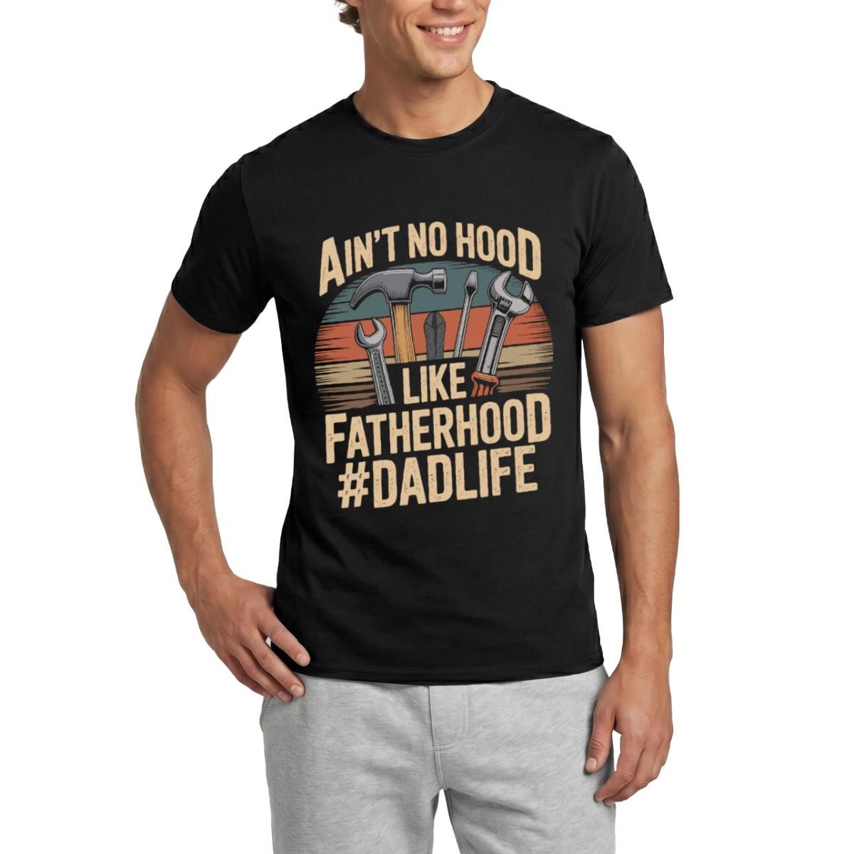 Spreadshirt T-Shirt Ain’T No Hood Like Fatherhood Dad Männer T-Shirt (1-tlg)