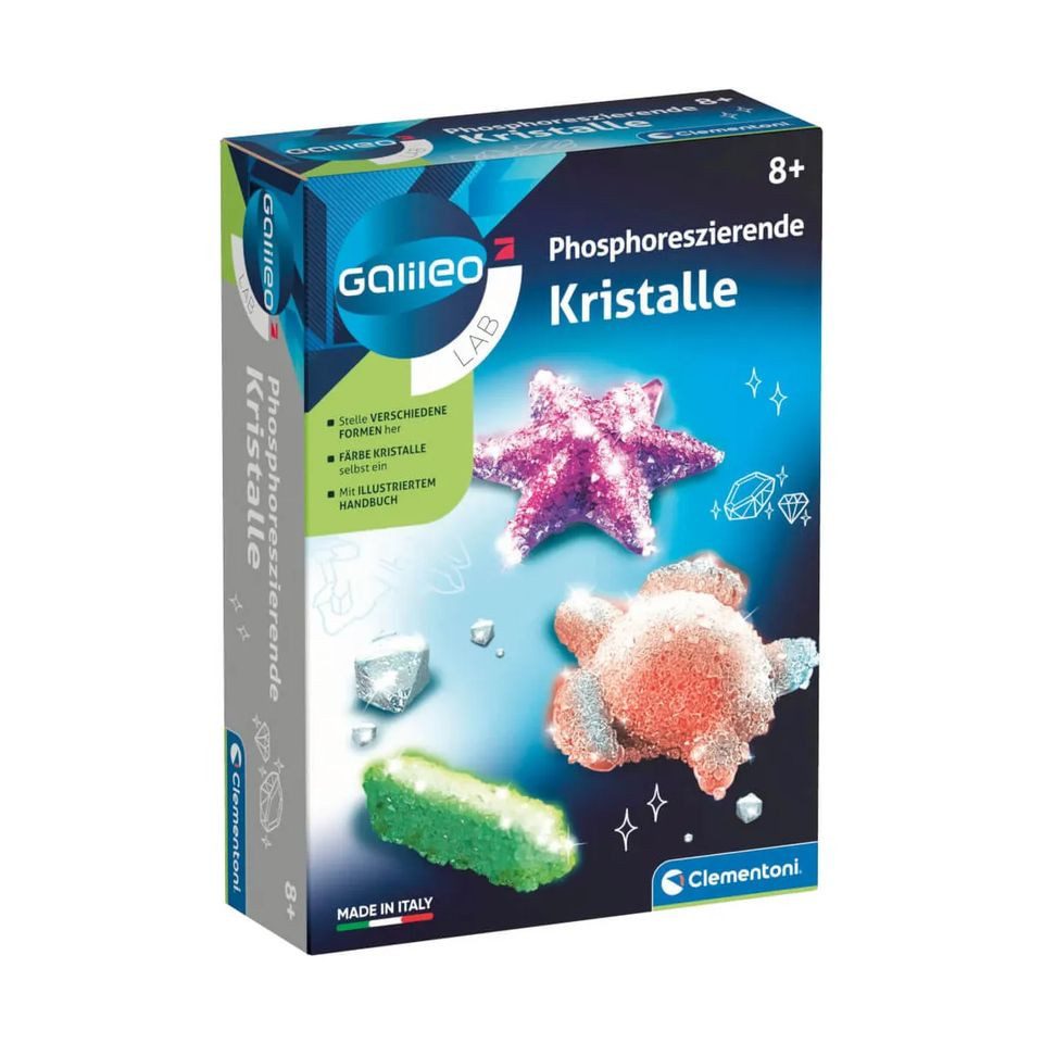 Clementoni® Experimentierkasten Galileo – Kristalle Züchten Experimentier-Sets, (Phosphoreszierende Kristalle-tlg)