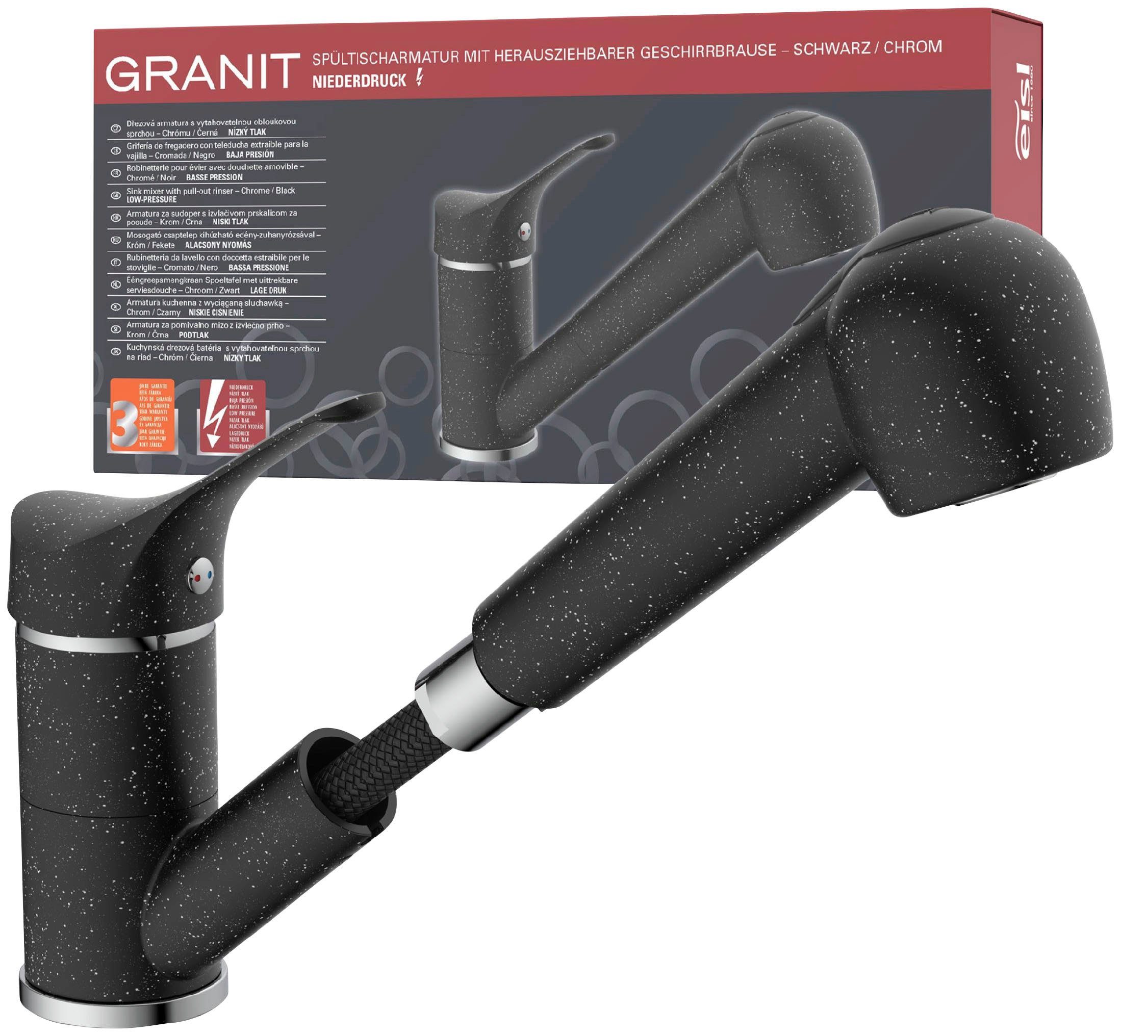 Eisl Spültischarmatur GRANIT Niederdruck, herausziehb., 2-fach verstellb., günstig online kaufen