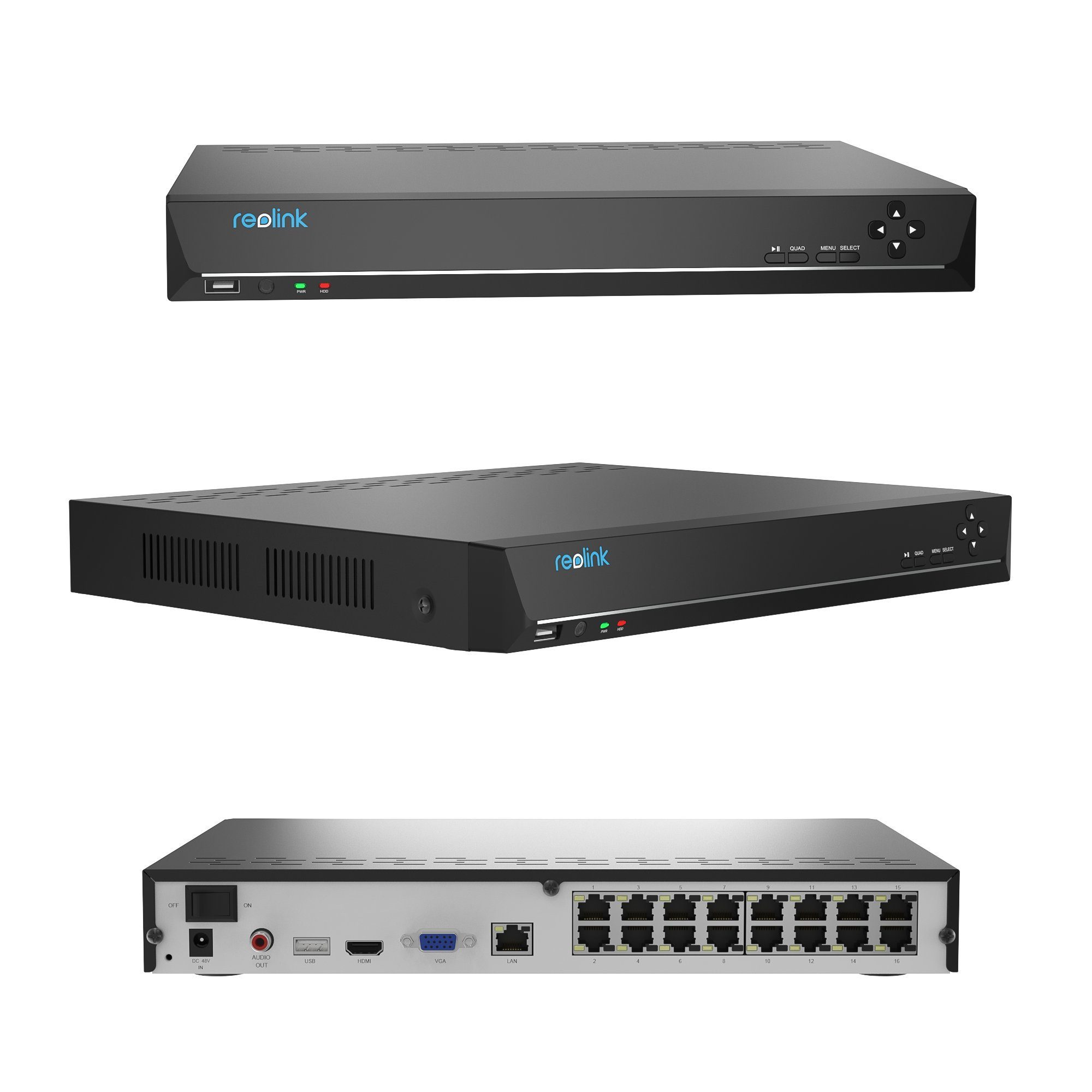 Reolink Überwachungskamera RLK16-820D8-A 4K PoE (Außenbereich, Videoüberwachungsset, Videoüberwachung mit 8X 8MP PoE IP Kamera und 16CH 4TB HDD NVR, Personenerkennung und Fahrzeugerkennung, IP66, 30M IR Nachtsicht)