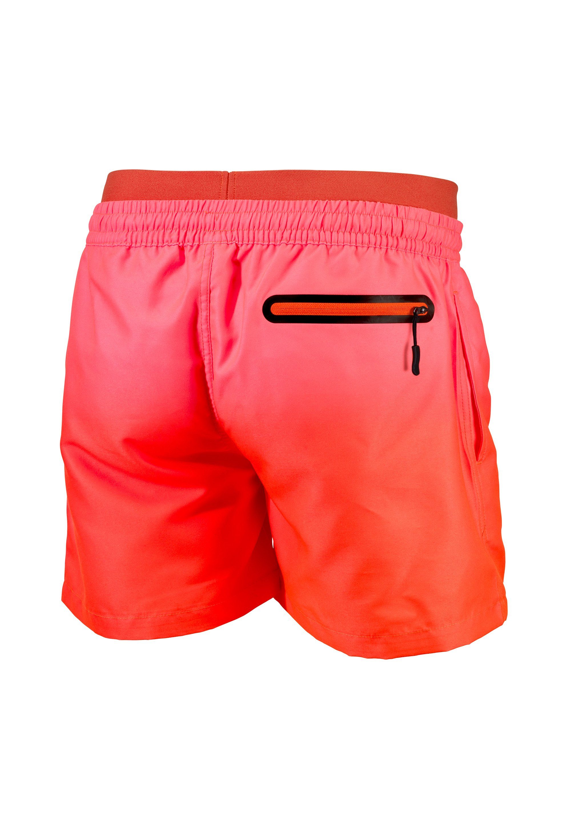 Shorts Badehose coolem Farbverlauf rot Swim Beermann mit (1-St) BEactive Beco