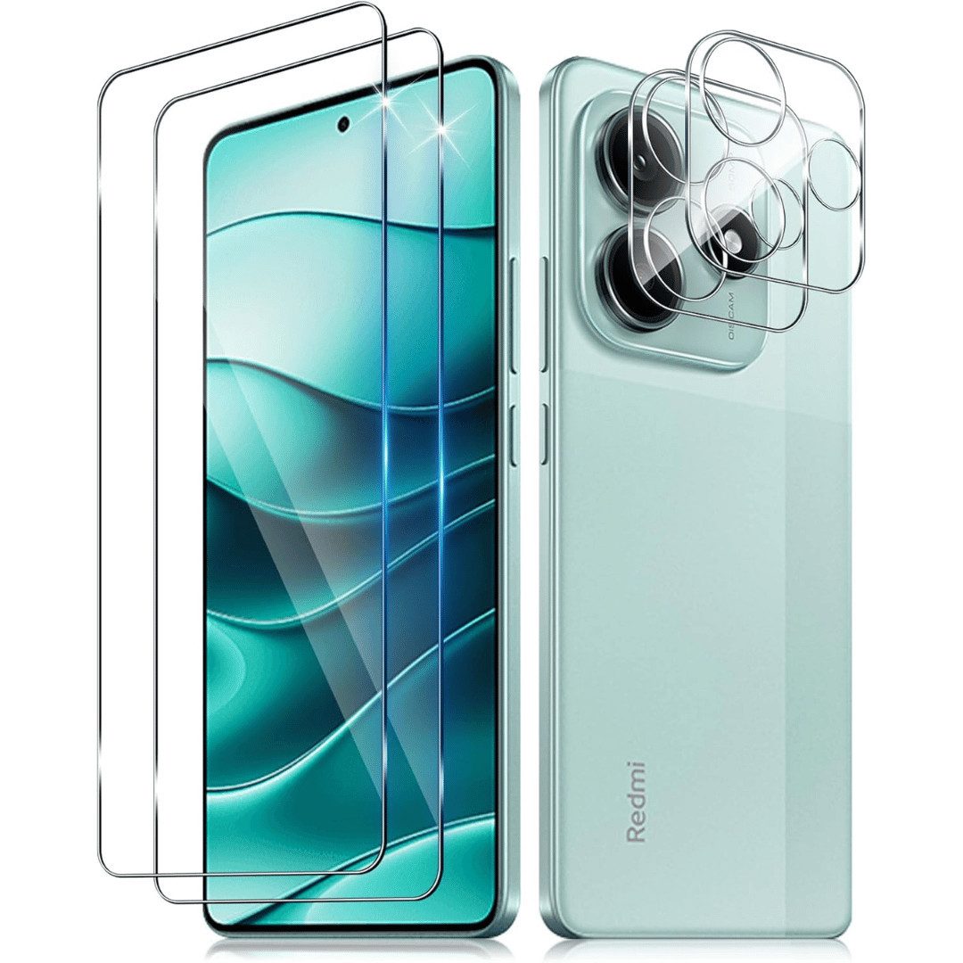 SmartUP Displayschutzglas 2X Schutzglas für Xiaomi Redmi Note 14 5G Panzerfolie Display Kamera für Xiaomi Redmi Note 14 5G, kompletter Rundumschutz