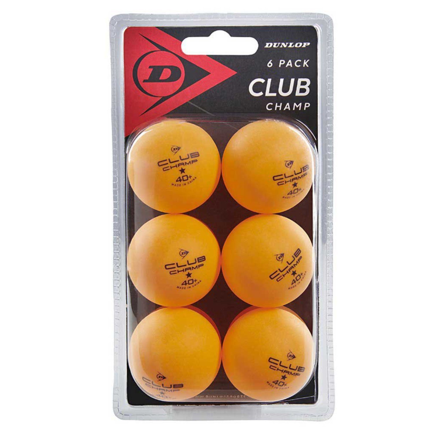 Dunlop Tischtennisball 40+ CLUB CHAMP 6 BALL ORANGE | Sportbälle