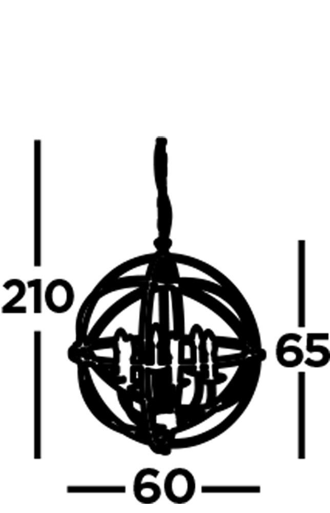 Licht-Erlebnisse Pendelleuchte ORBIT, ohne Leuchtmittel, 6-flammig E14 Ø 60 cm in Silber matt Metall Klassisch Wohnzimmer
