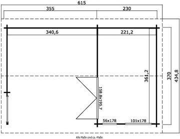 LASITA MAJA Gartenhaus TORQUAY, BxT: 615x435 cm, (Set, inkl. Fussbodenbretter zum verlegen)