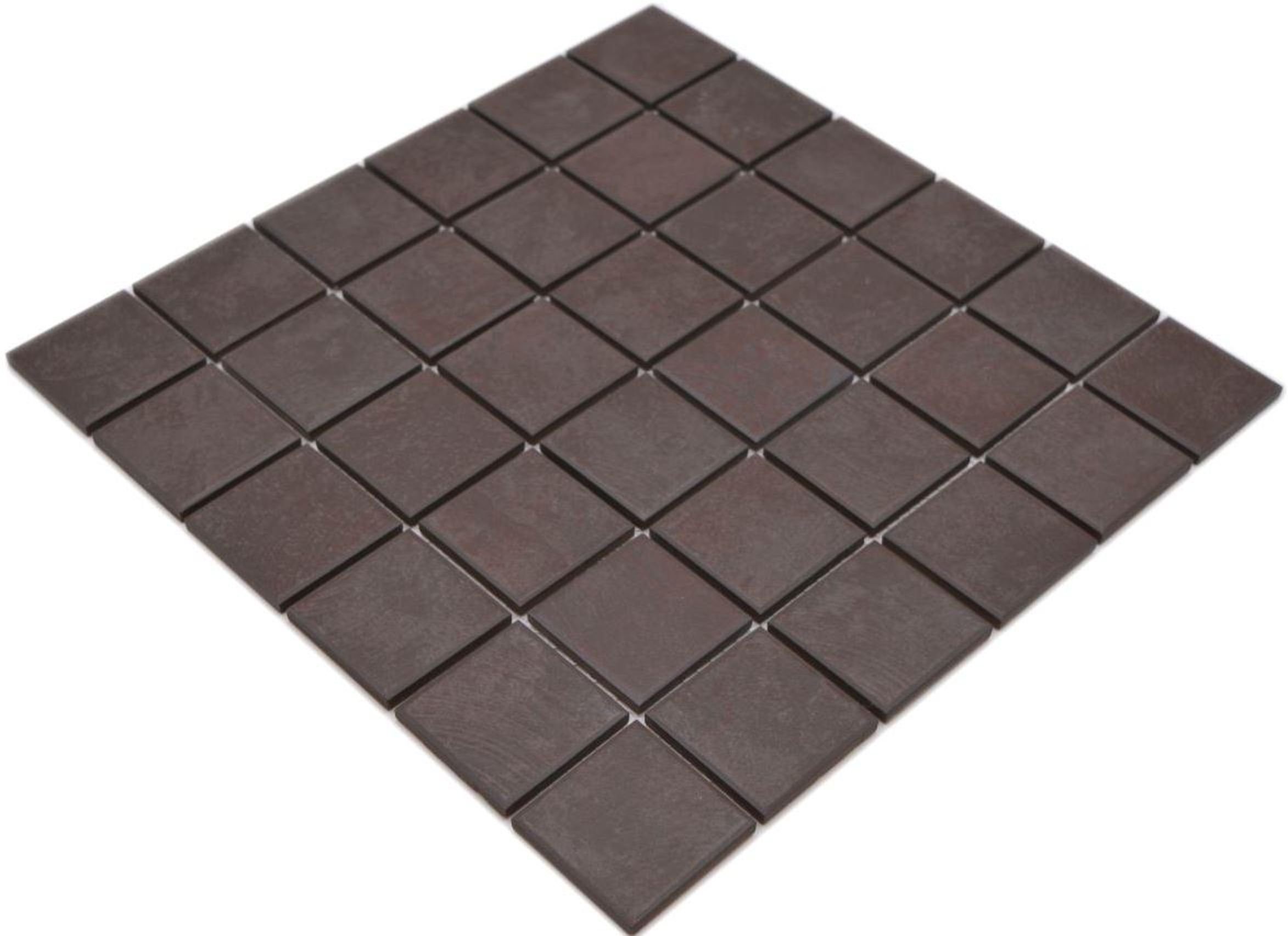Quadratisches matt Keramikmosaik / Matten 10 Mosaikfliesen Mosaikfliesen braun Mosani